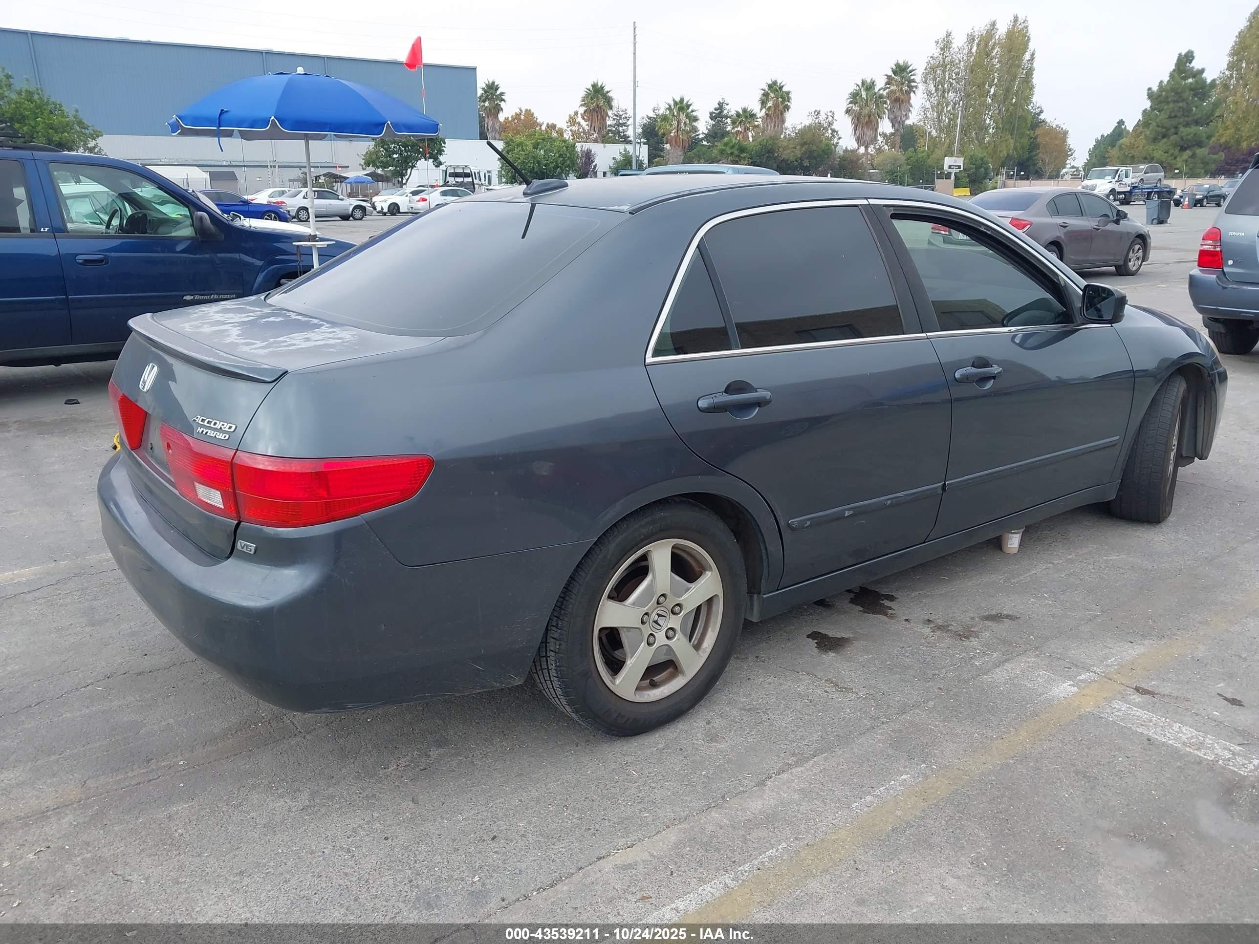 2005 Honda Accord Hybrid Ima Light Blue vin: JHMCN36535C014062