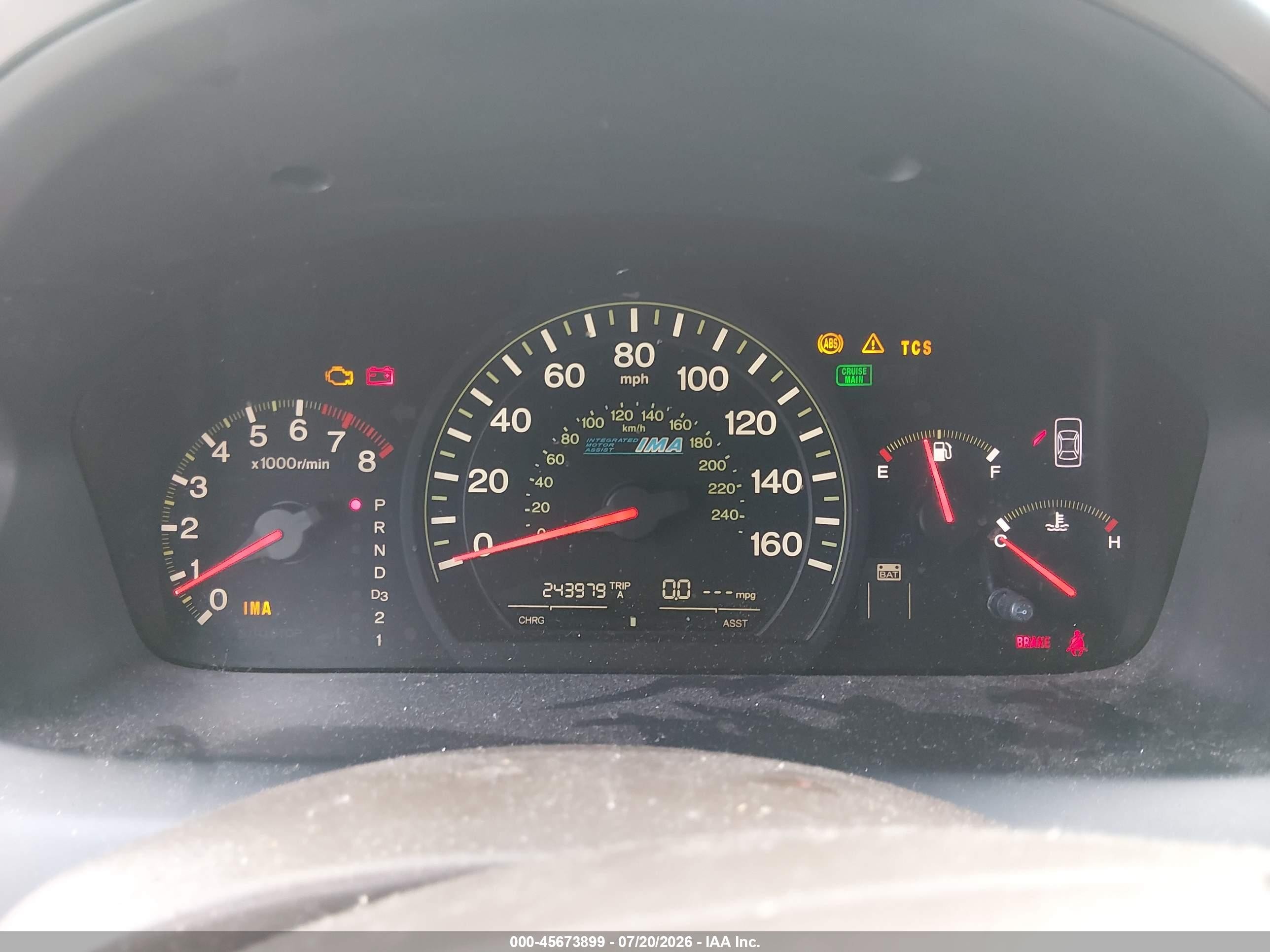 2005 Honda Accord Hybrid Ima White vin: JHMCN36565C011799