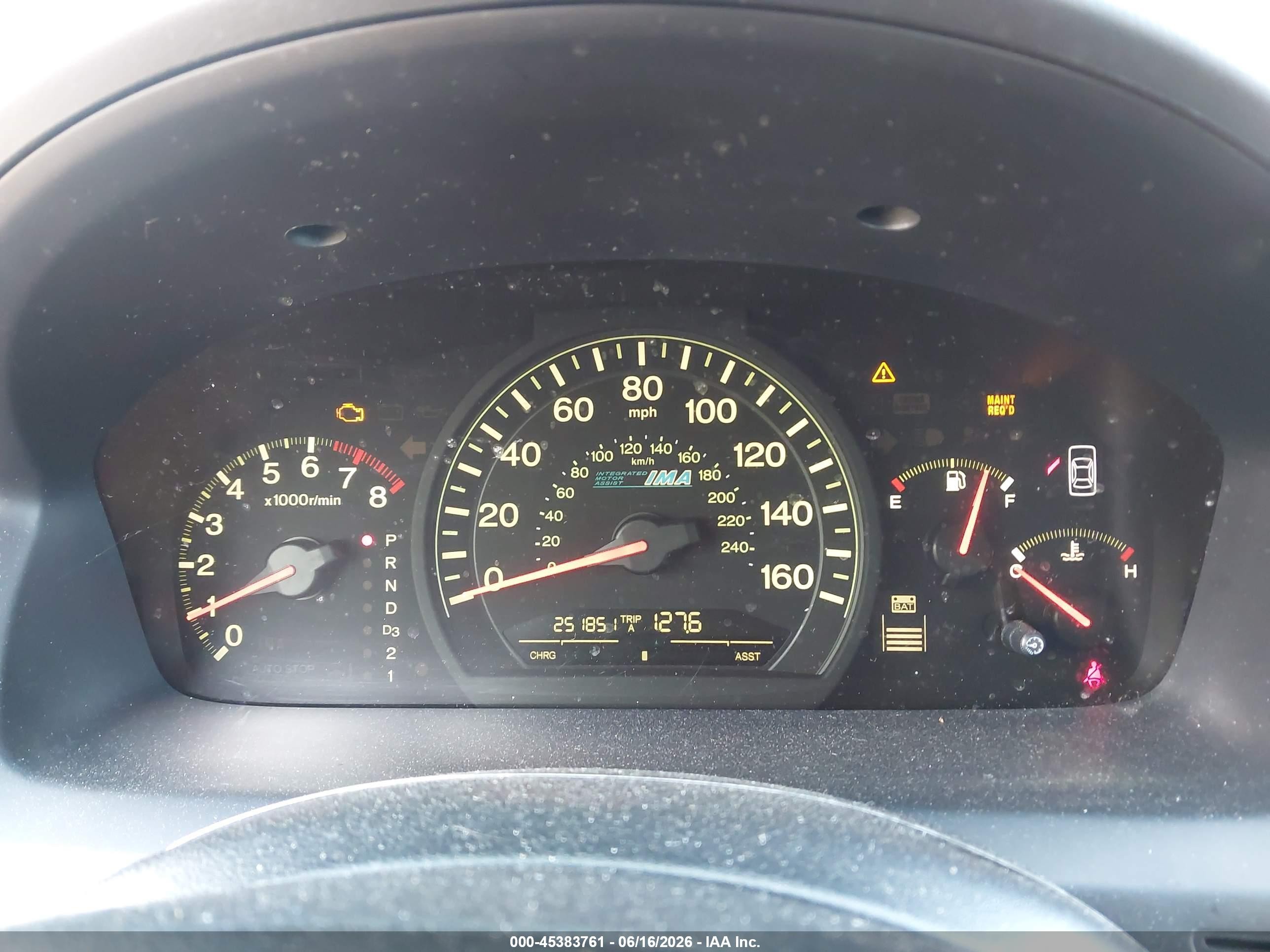 2005 Honda Accord Hybrid Ima Gray vin: JHMCN36585C018642