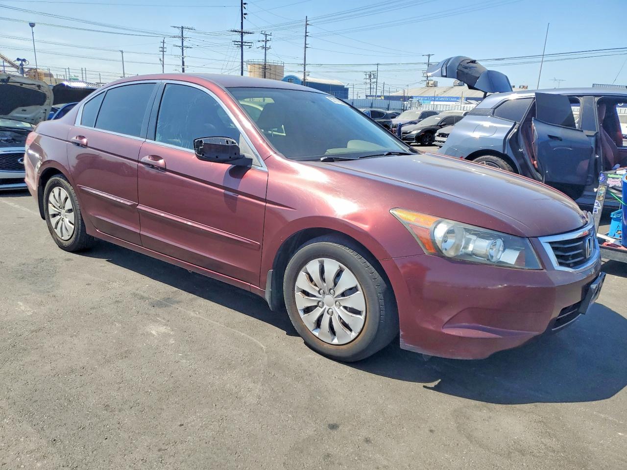 2008 Honda Accord Lx Burgundy vin: JHMCP26308C028797