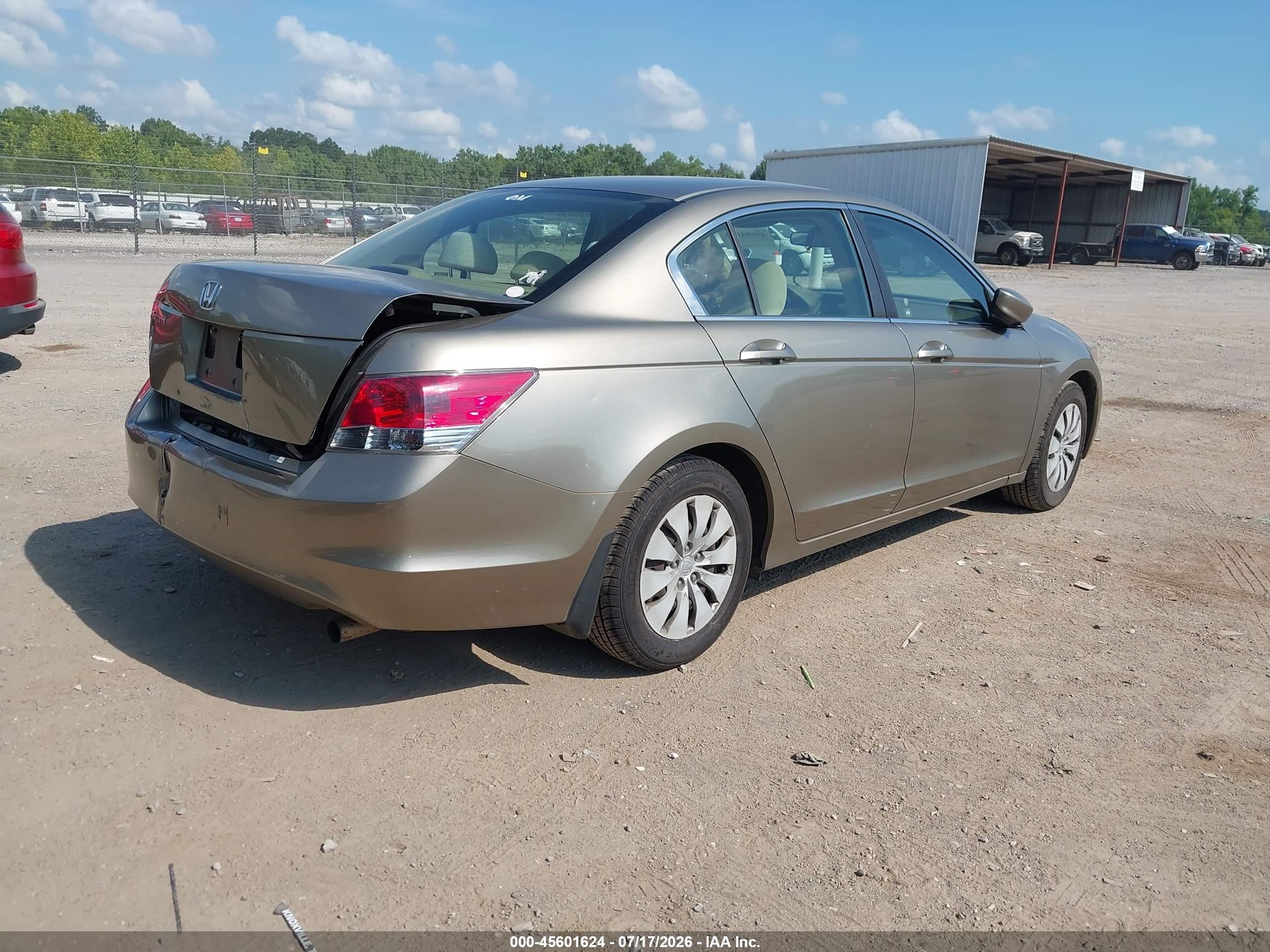 2008 Honda Accord 2.4 Lx Tan vin: JHMCP26328C063437