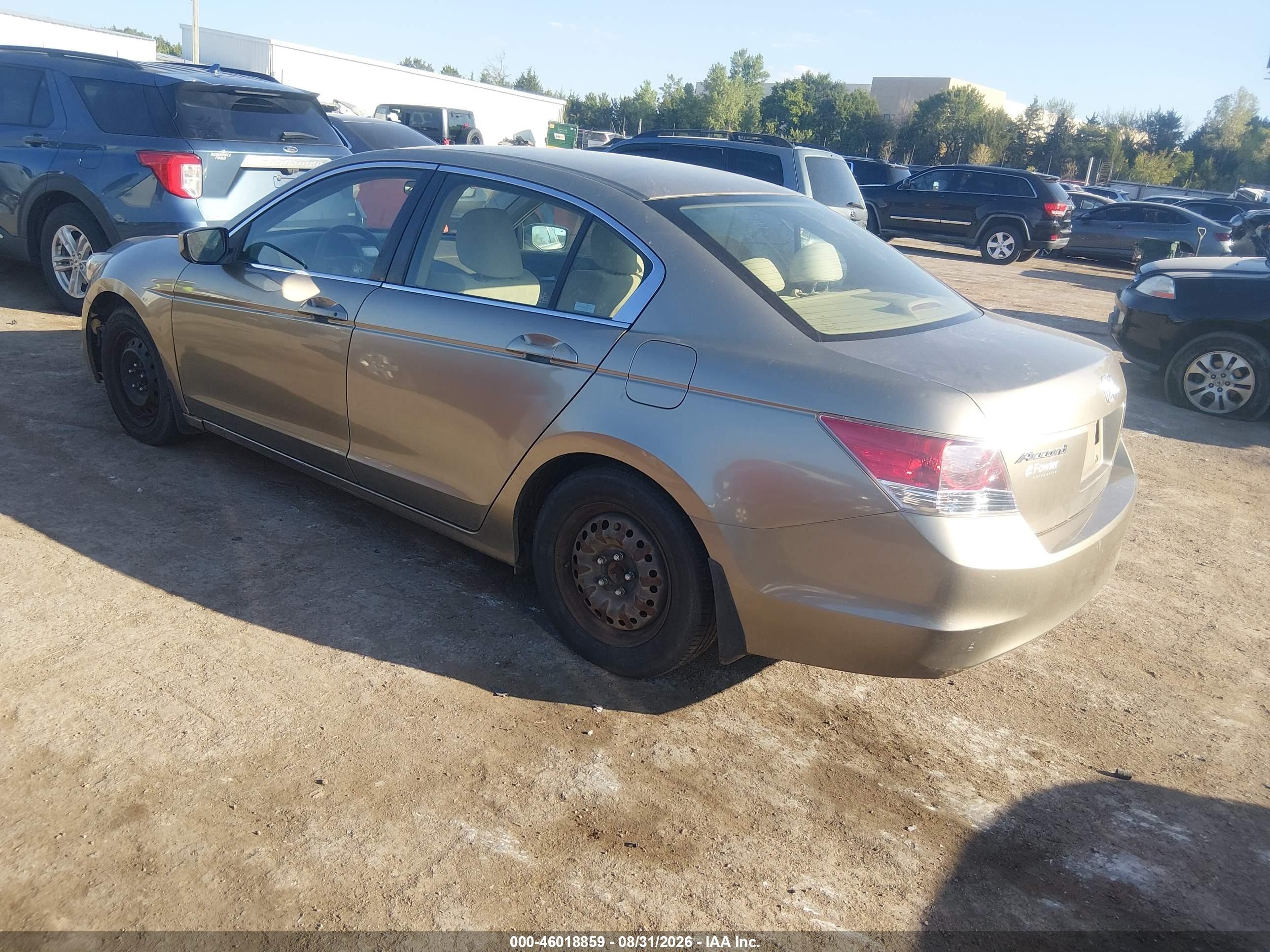 2008 Honda Accord 2.4 Lx Beige vin: JHMCP26368C020929