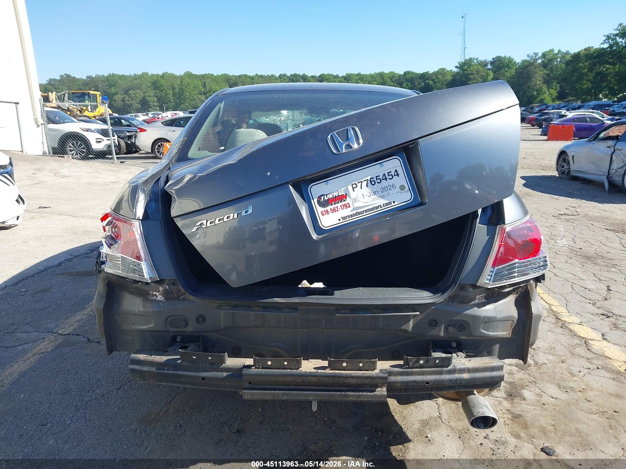 2008 Honda Accord 2.4 Lx Gray vin: JHMCP26368C074862
