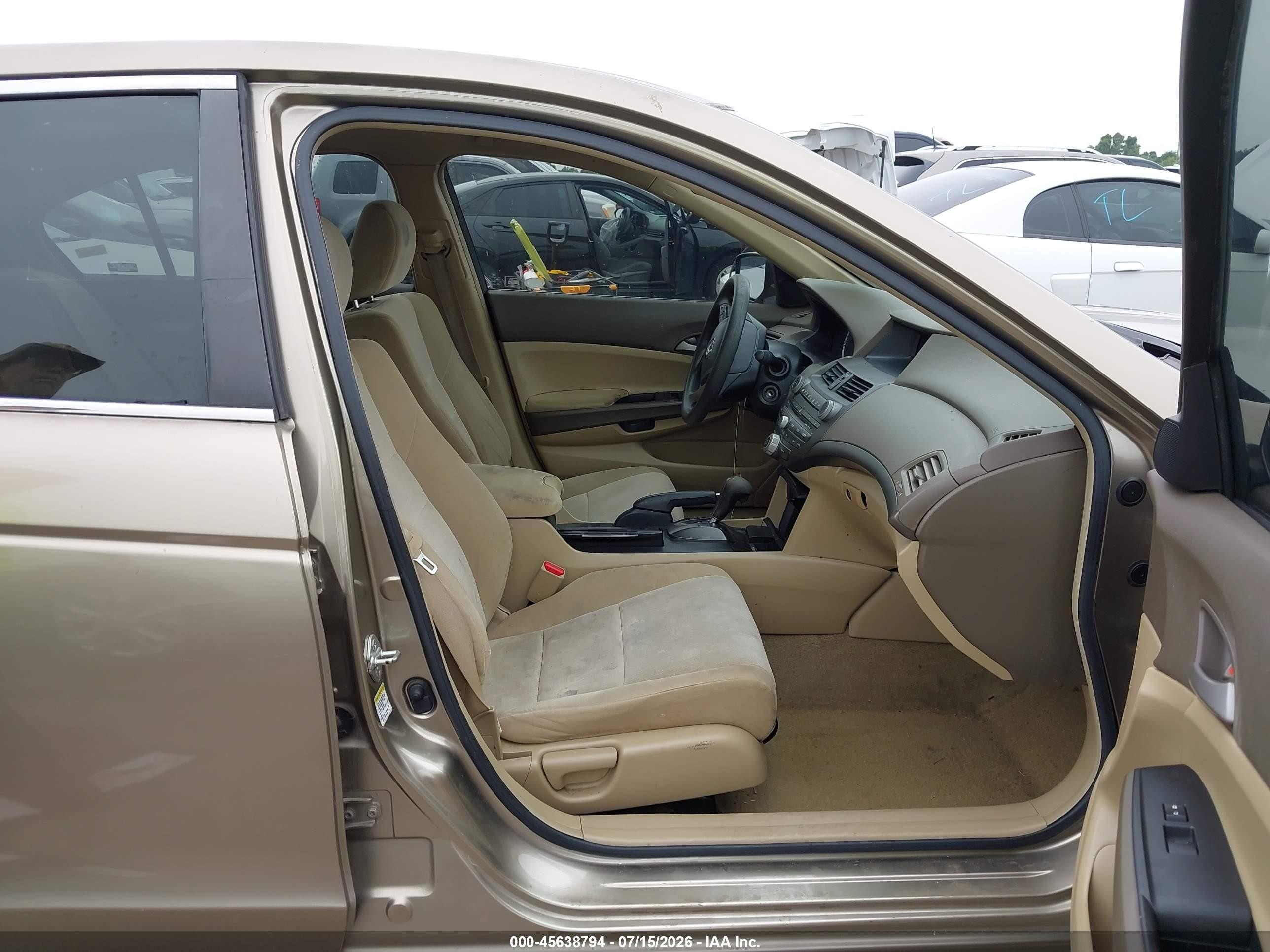 2009 Honda Accord 2.4 Lx Tan vin: JHMCP26369C012475