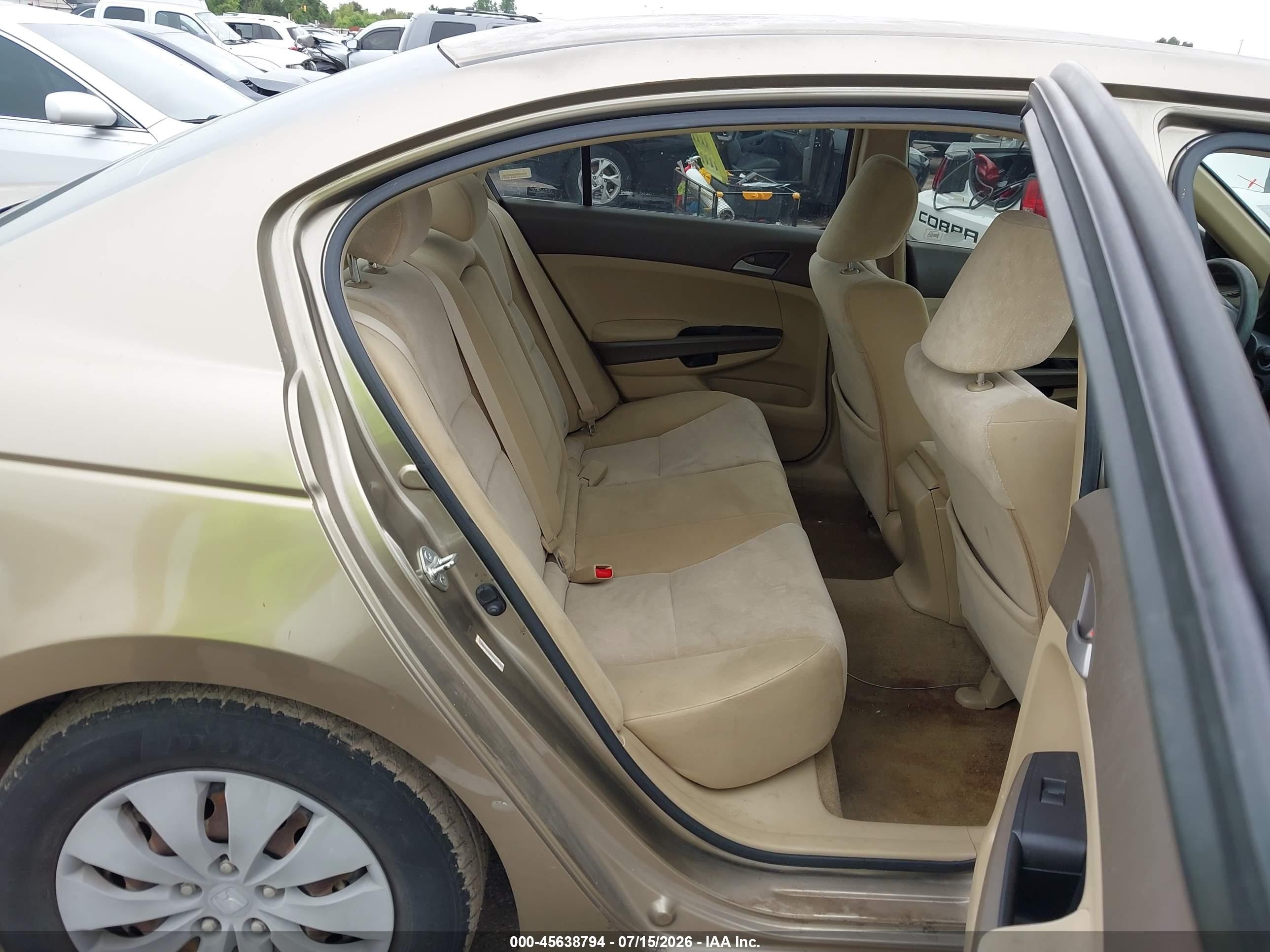 2009 Honda Accord 2.4 Lx Tan vin: JHMCP26369C012475