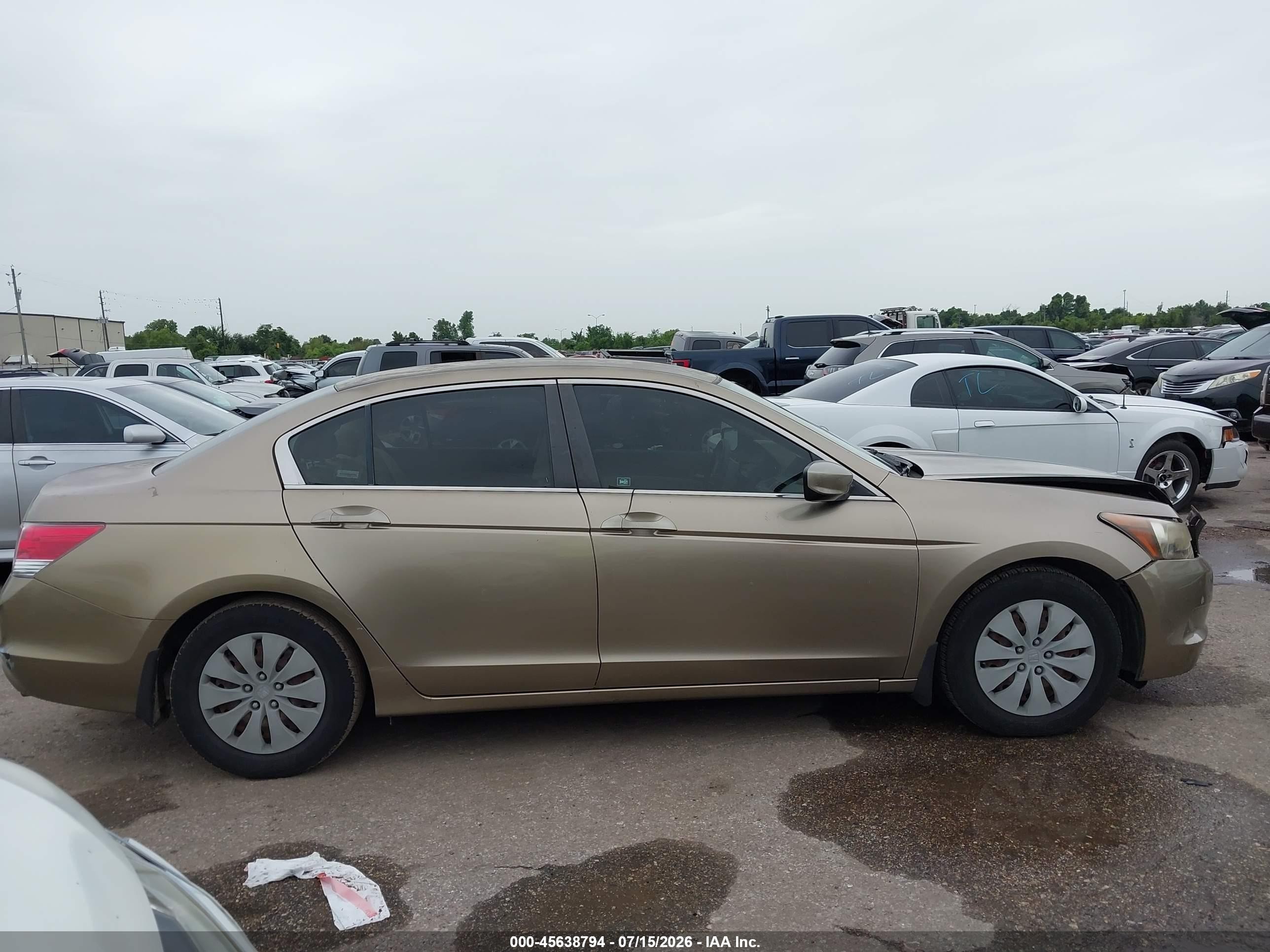 2009 Honda Accord 2.4 Lx Tan vin: JHMCP26369C012475