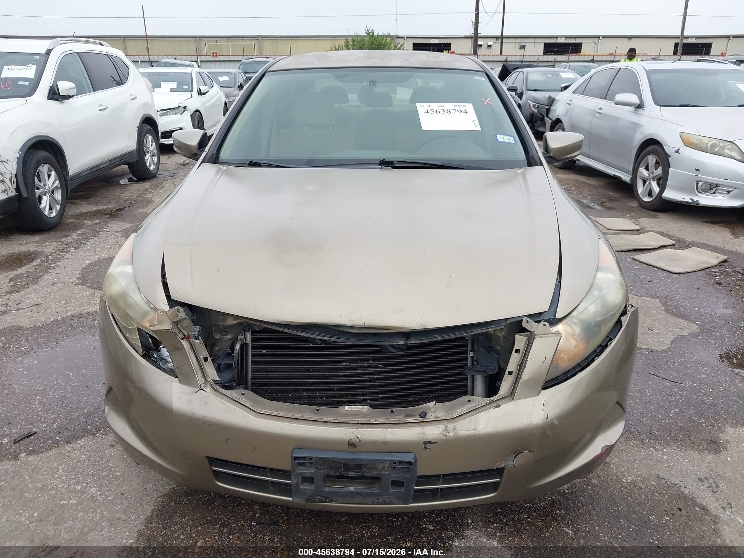 2009 Honda Accord 2.4 Lx Tan vin: JHMCP26369C012475