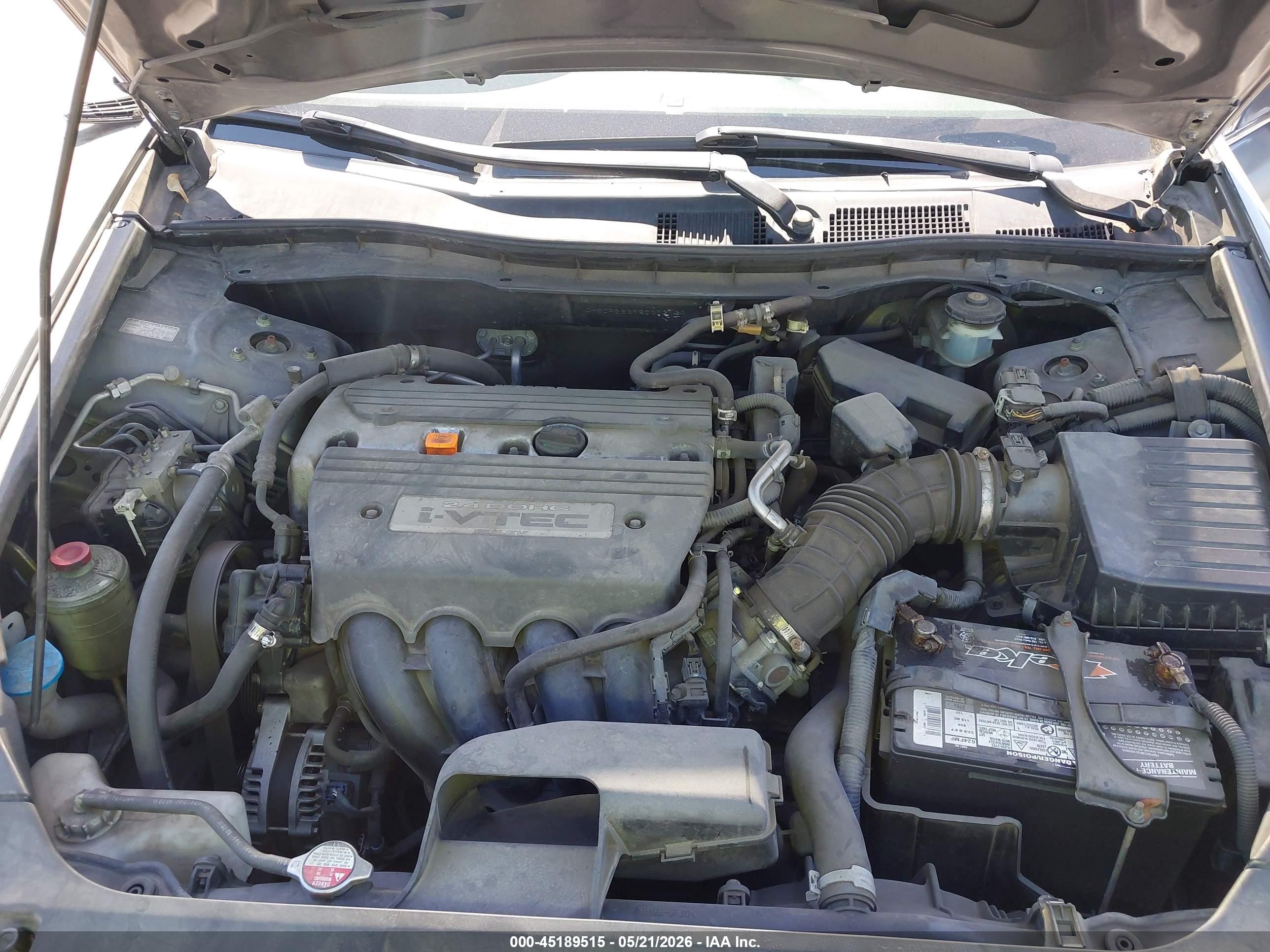 2008 Honda Accord 2.4 Lx Gray vin: JHMCP26398C072121