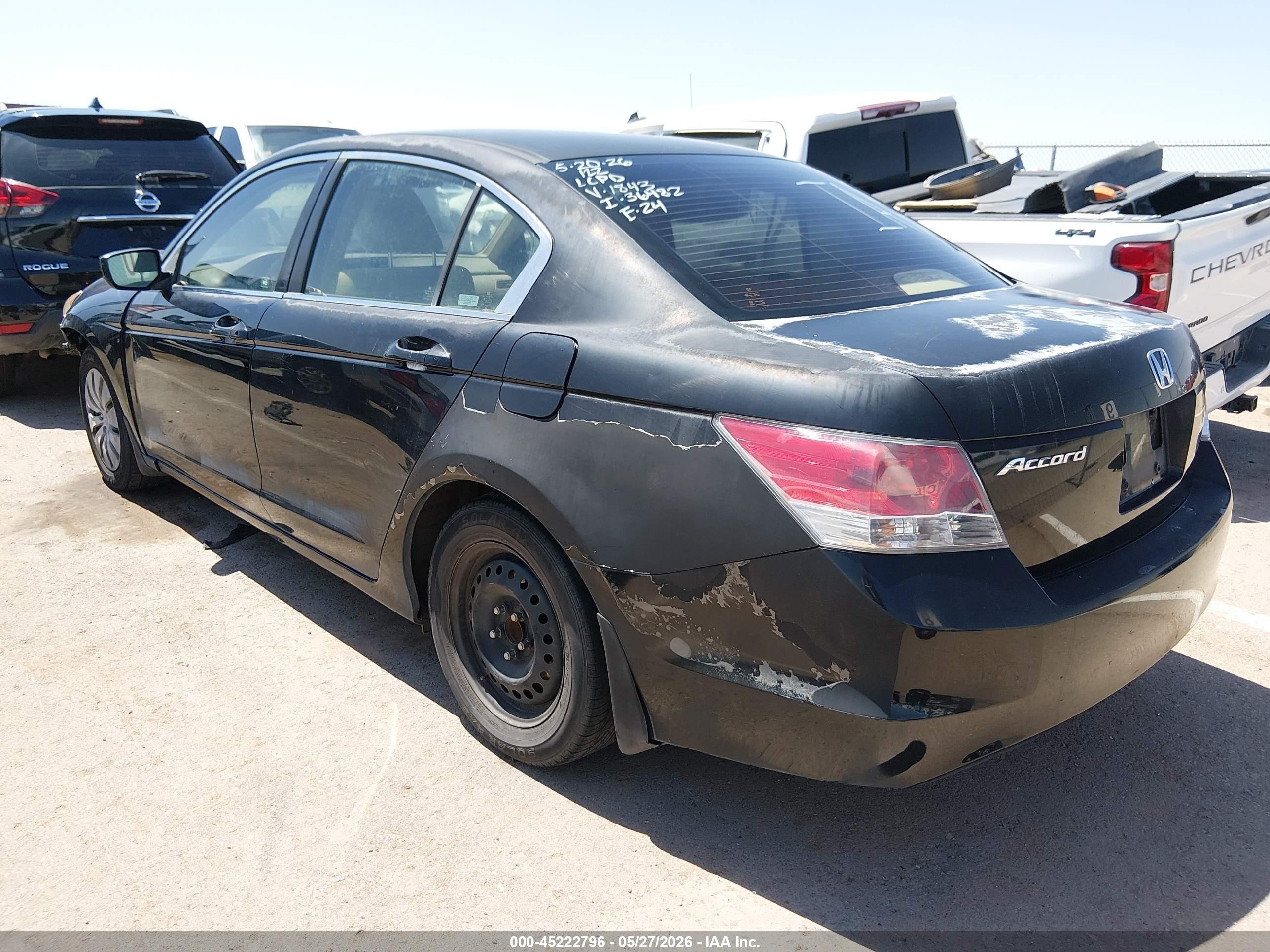 2009 Honda Accord 2.4 Lx Black vin: JHMCP26399C001843