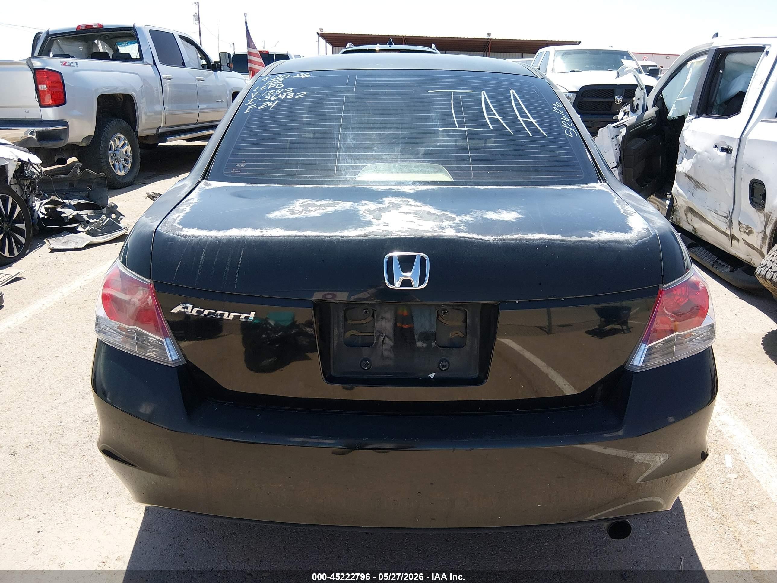 2009 Honda Accord 2.4 Lx Black vin: JHMCP26399C001843