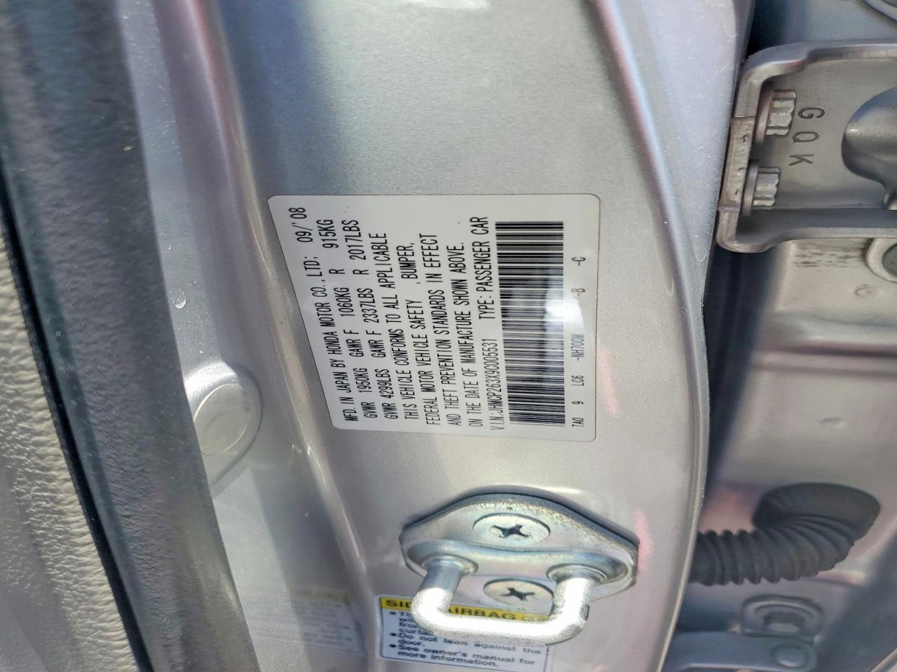 2009 Honda Accord Lx Pink vin: JHMCP263X9C005531