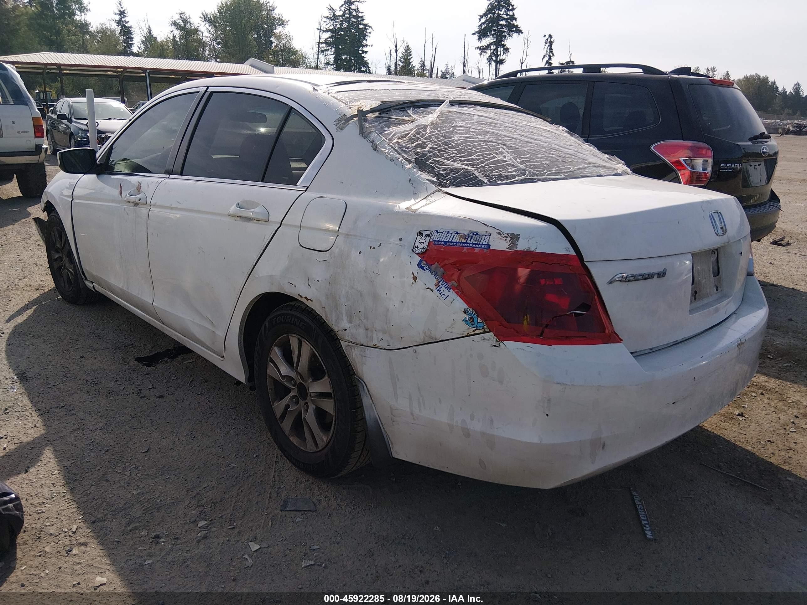 2008 Honda Accord 2.4 Lx-p White vin: JHMCP26408C038447