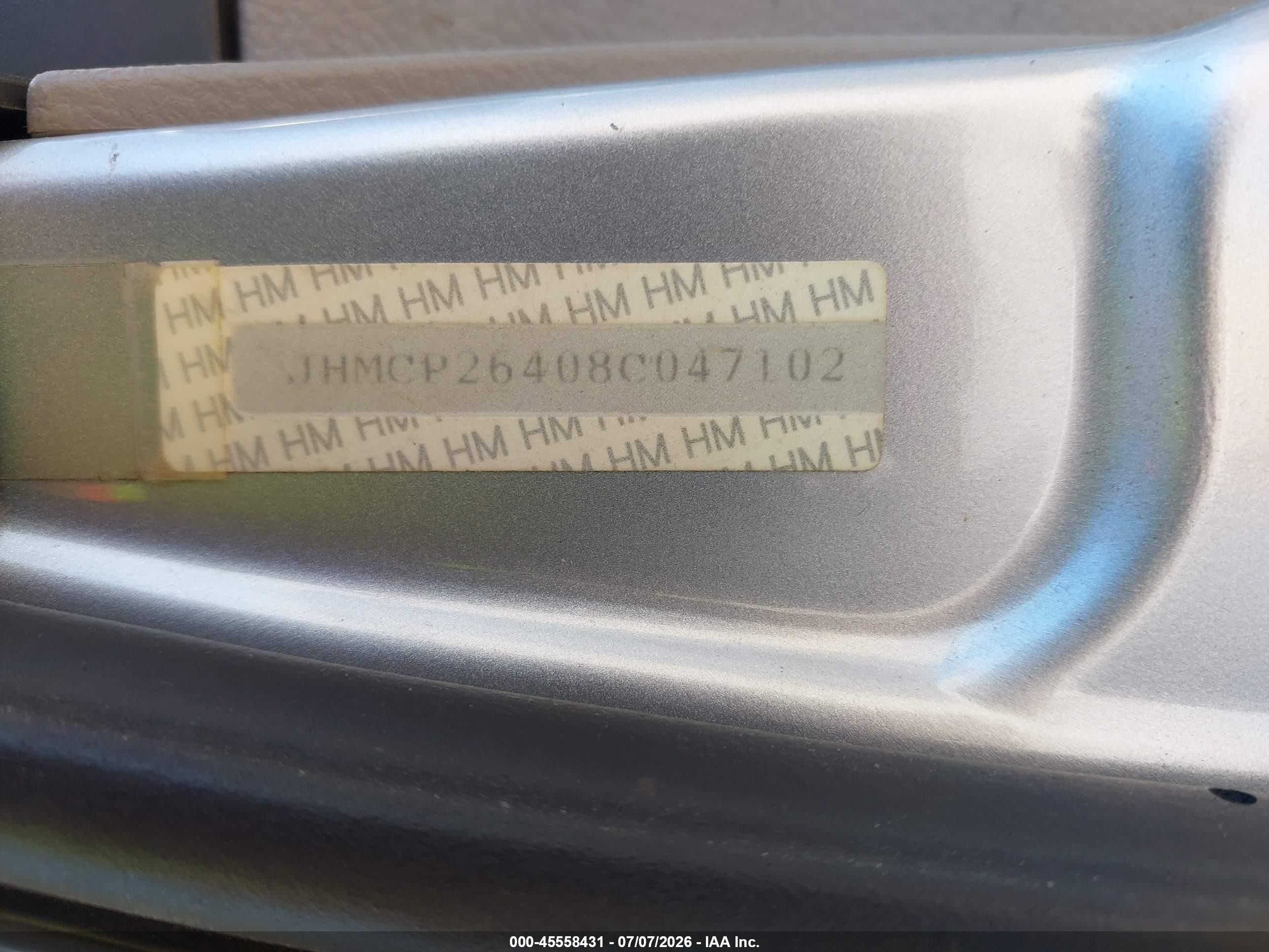 2008 Honda Accord 2.4 Lx-p Silver vin: JHMCP26408C047102