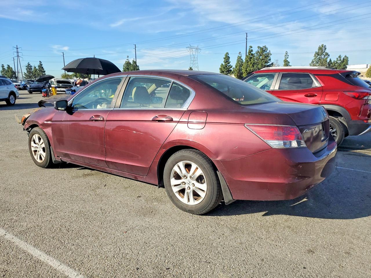 2008 Honda Accord Lxp Burgundy vin: JHMCP26498C031240