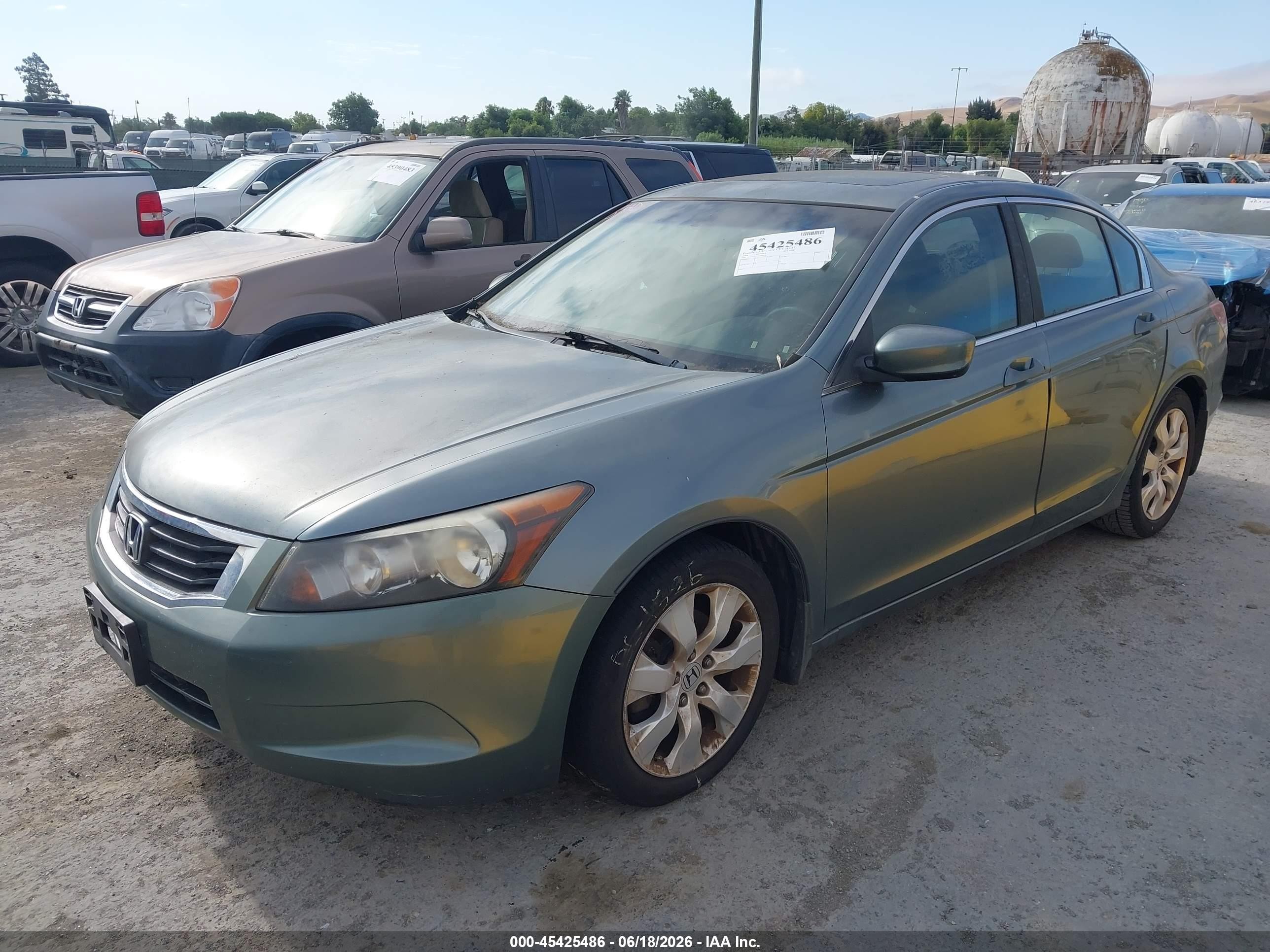 2008 Honda Accord 2.4 Ex Green vin: JHMCP26708C003370