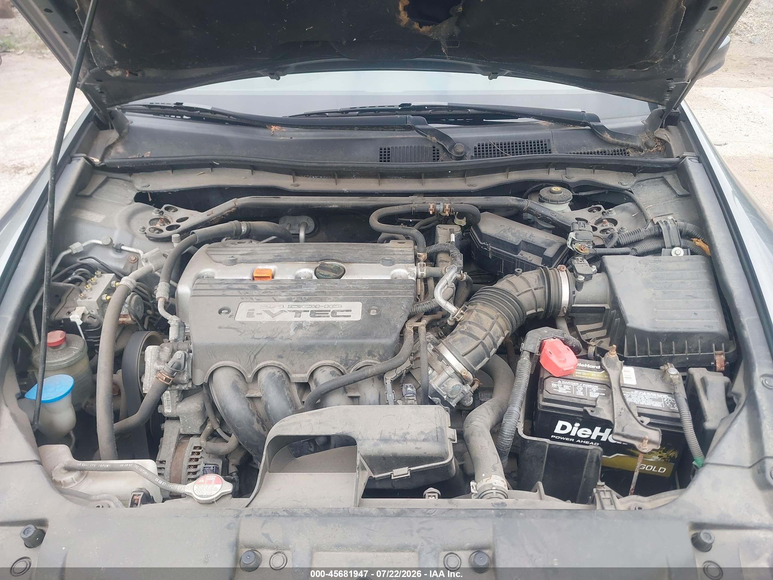 2008 Honda Accord 2.4 Ex Gray vin: JHMCP26748C027879