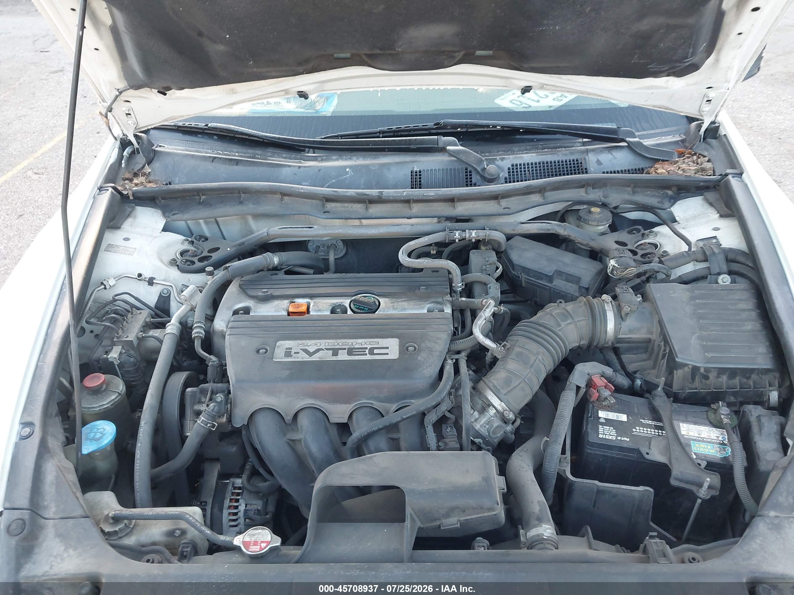 2008 Honda Accord 2.4 Ex White vin: JHMCP26758C029298