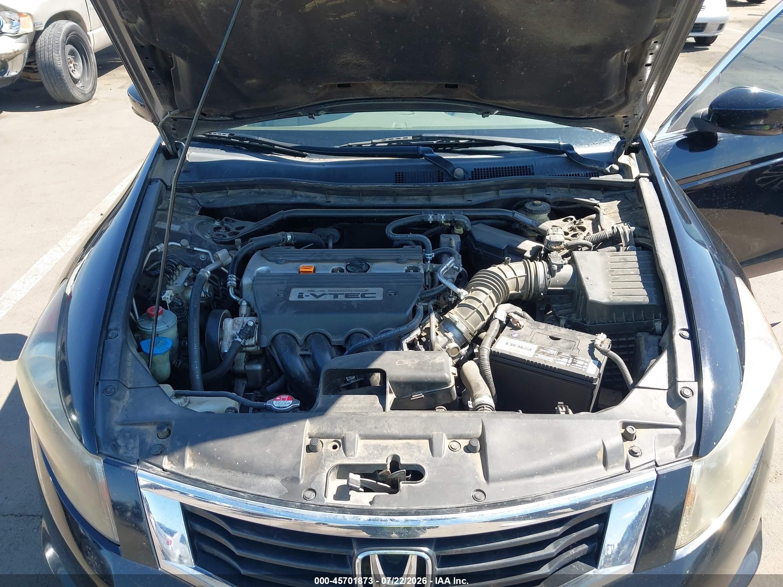 2008 Honda Accord 2.4 Ex Black vin: JHMCP26758C031567