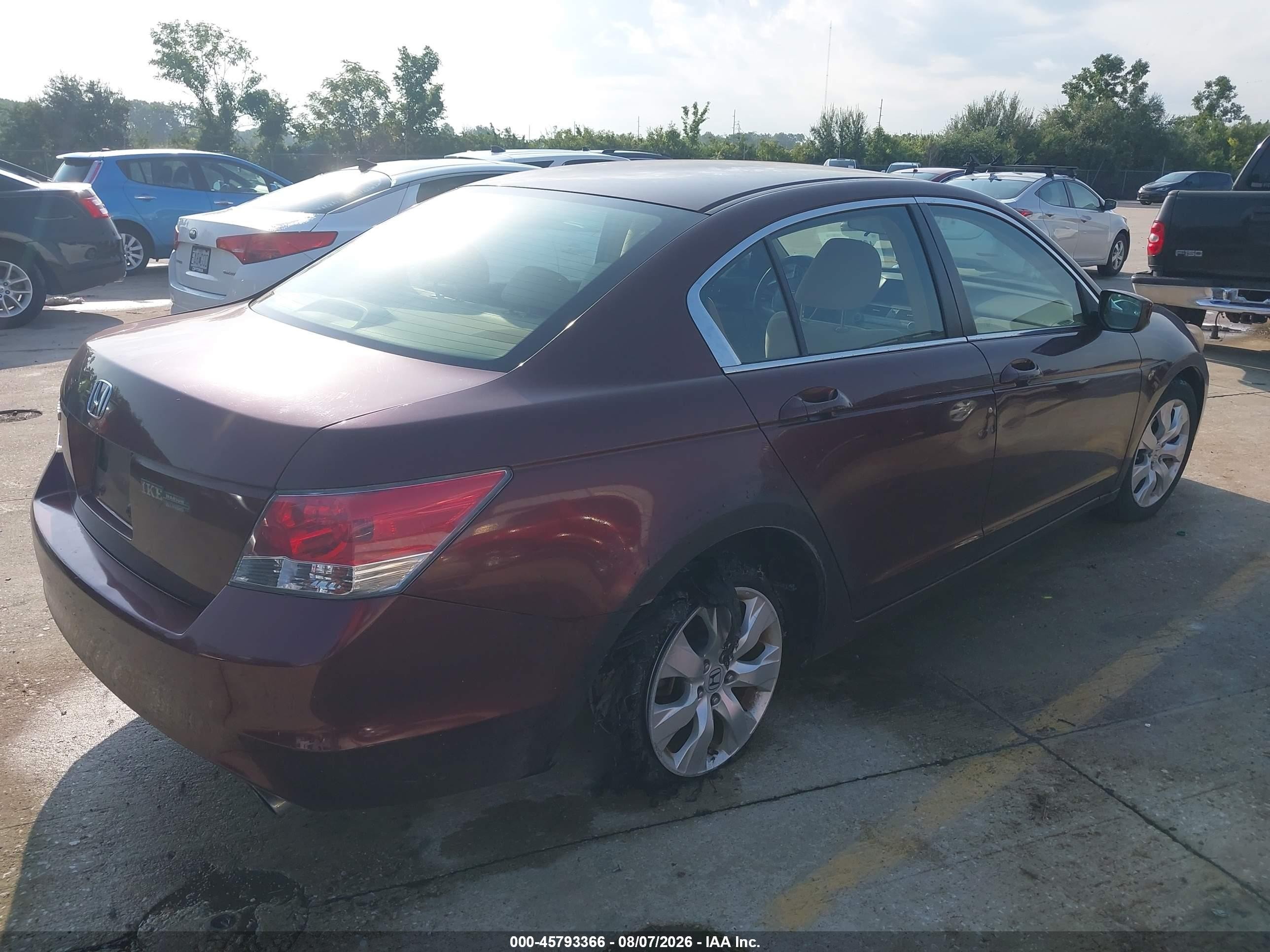 2008 Honda Accord 2.4 Ex Purple vin: JHMCP26758C077609