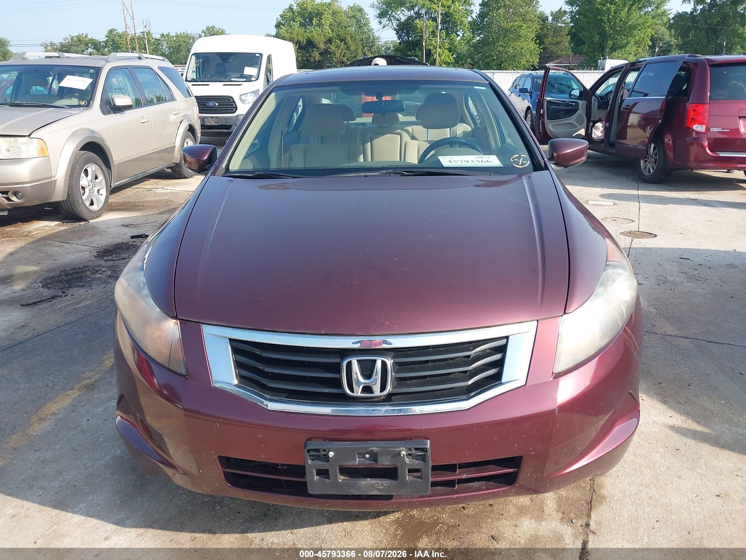 2008 Honda Accord 2.4 Ex Purple vin: JHMCP26758C077609