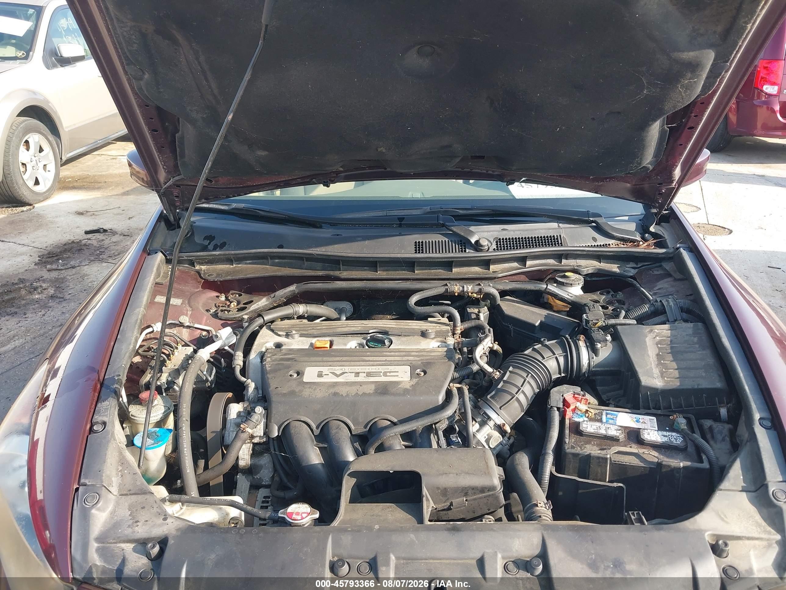 2008 Honda Accord 2.4 Ex Purple vin: JHMCP26758C077609