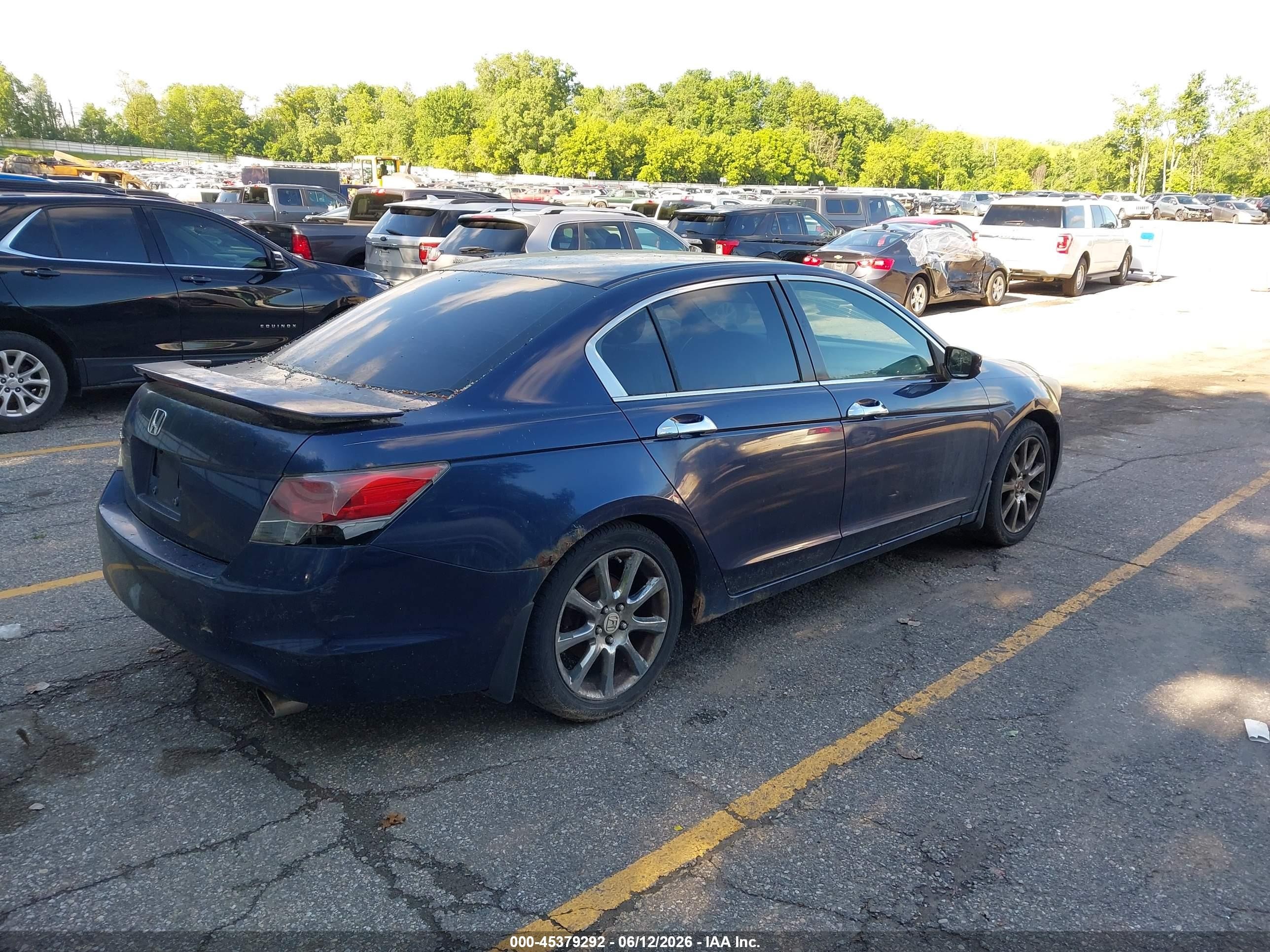 2008 Honda Accord 2.4 Ex Blue vin: JHMCP26778C018691