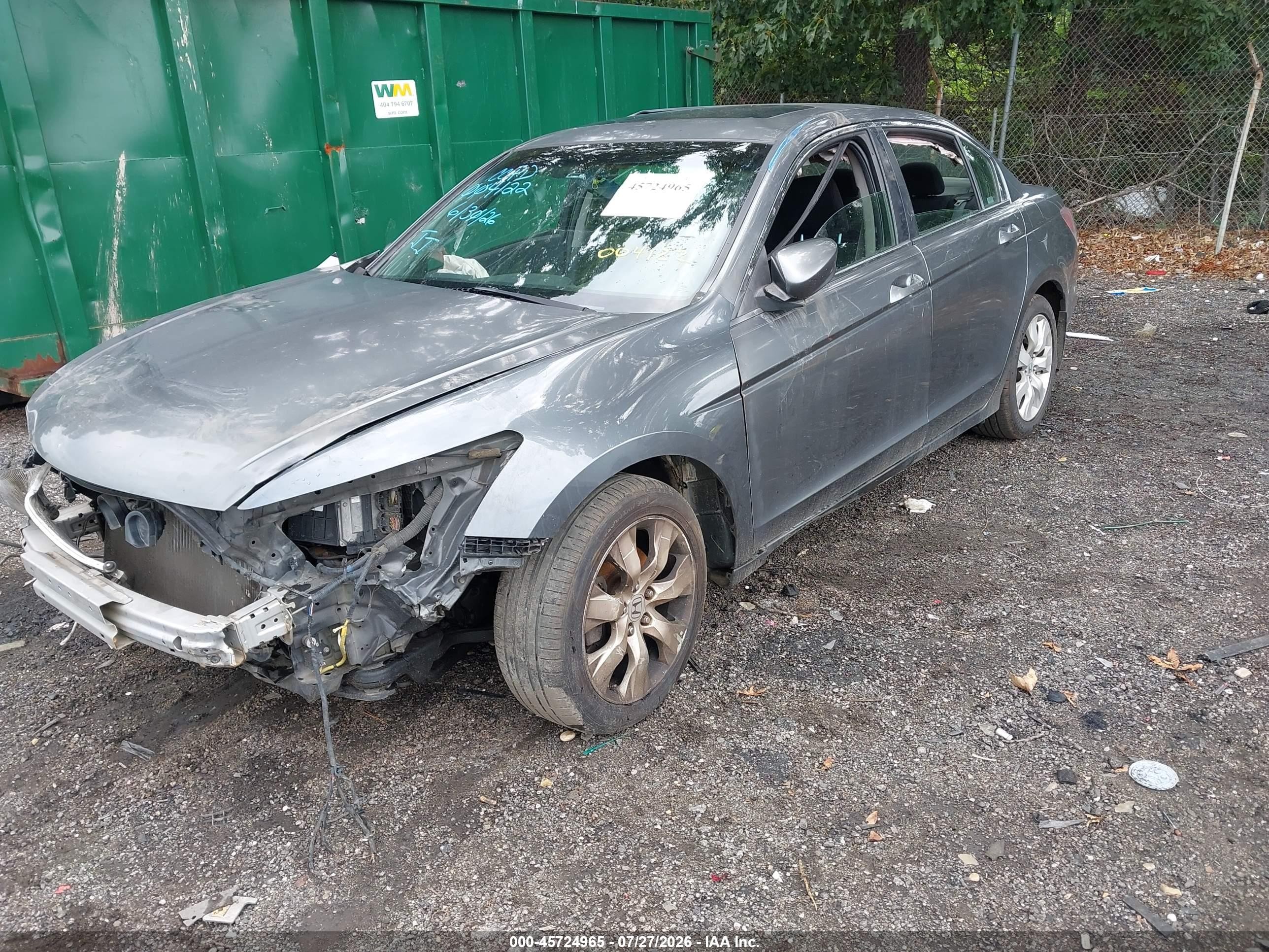 2008 Honda Accord 2.4 Ex Gray vin: JHMCP26788C004122