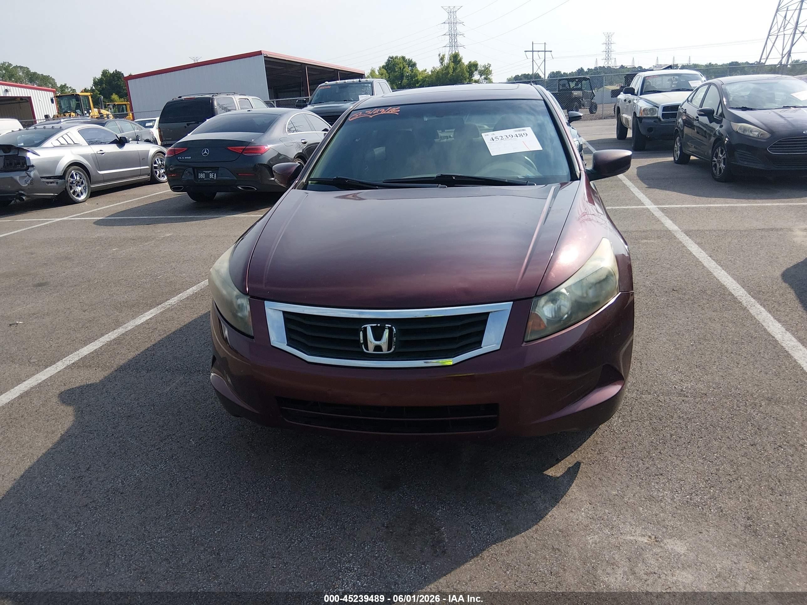 2008 Honda Accord 2.4 Ex Maroon vin: JHMCP267X8C021777