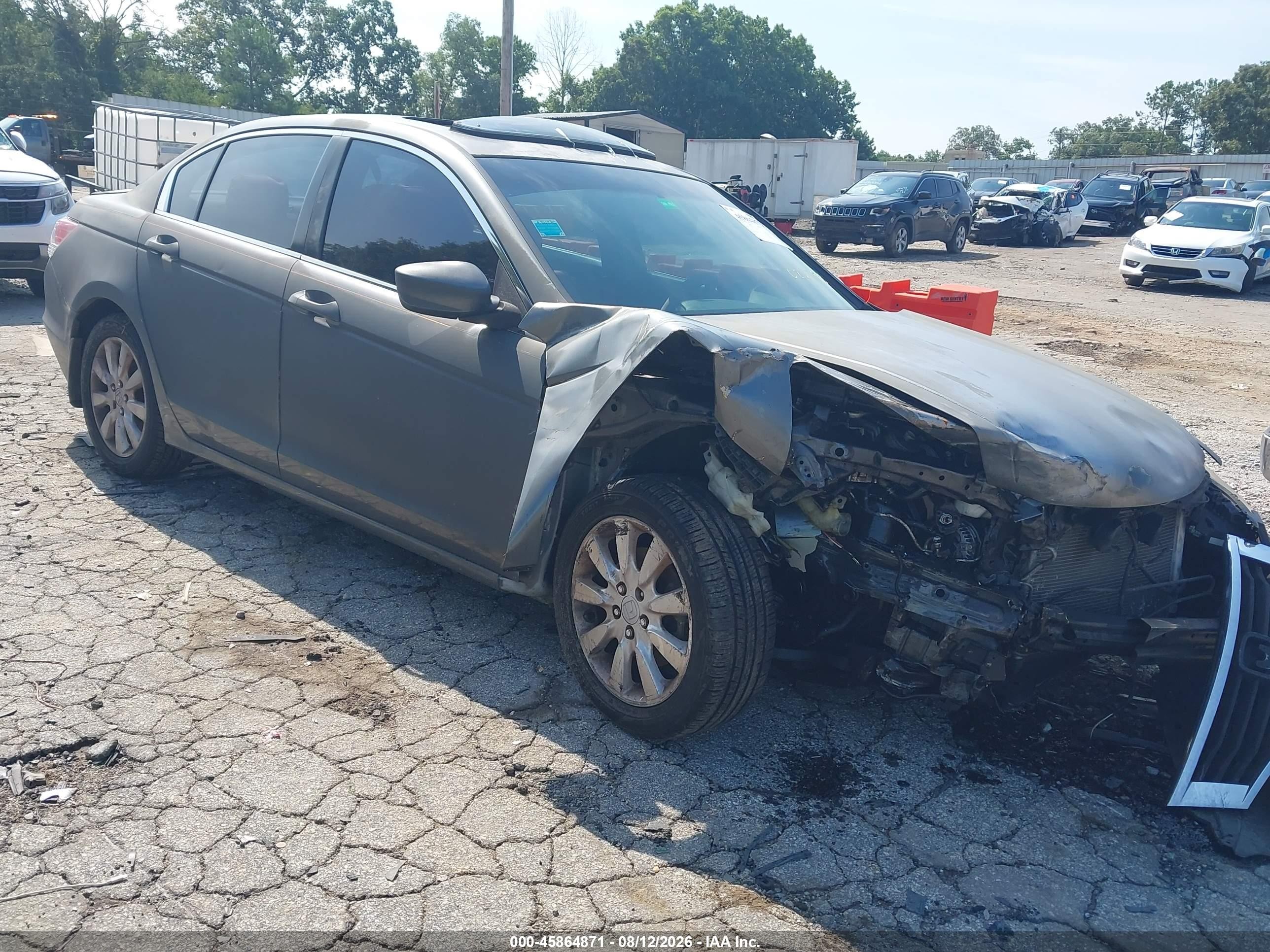 2008 Honda Accord 2.4 Ex Gray vin: JHMCP267X8C026798