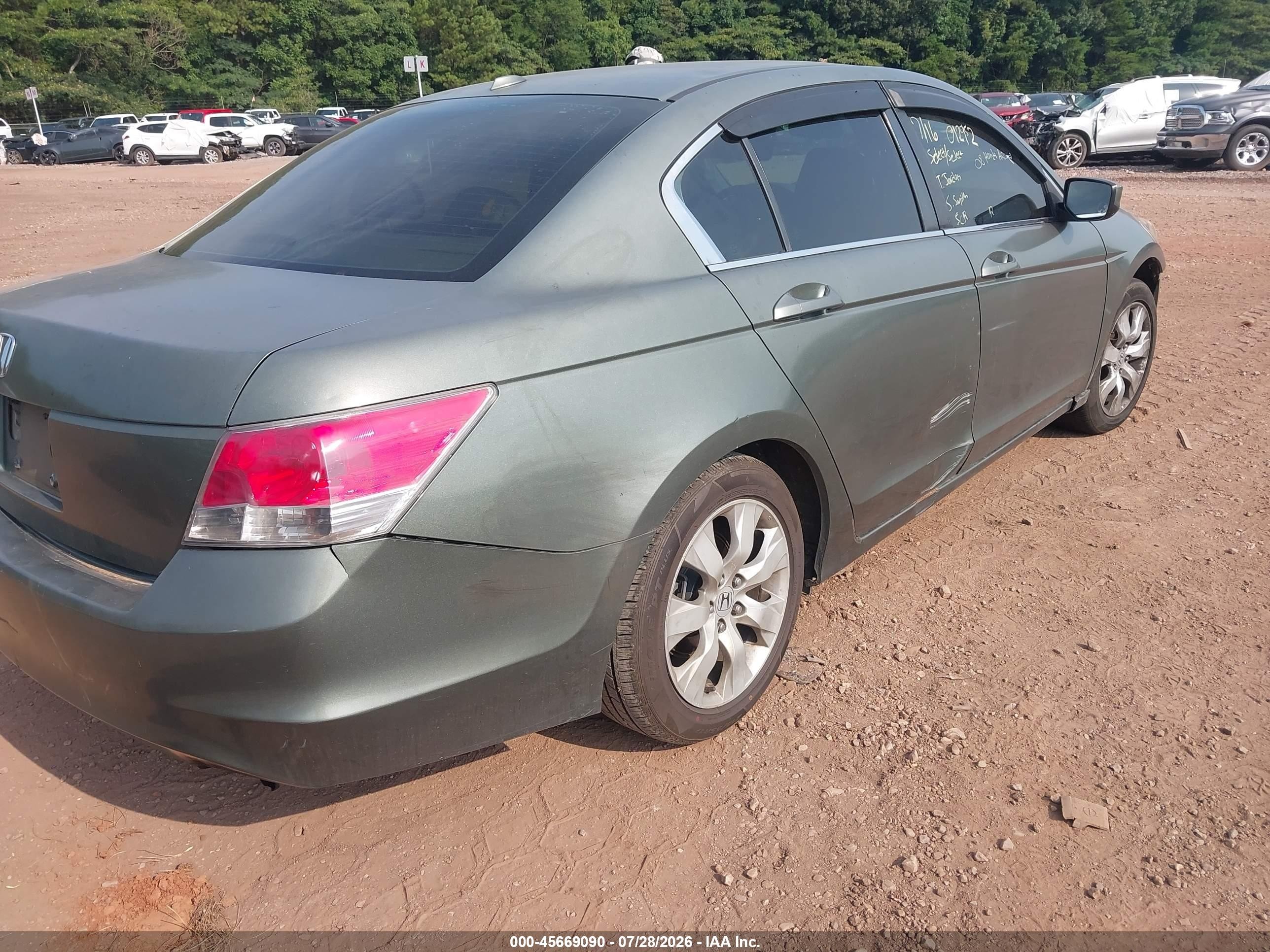 2008 Honda Accord 2.4 Ex-l Gray vin: JHMCP26808C012952