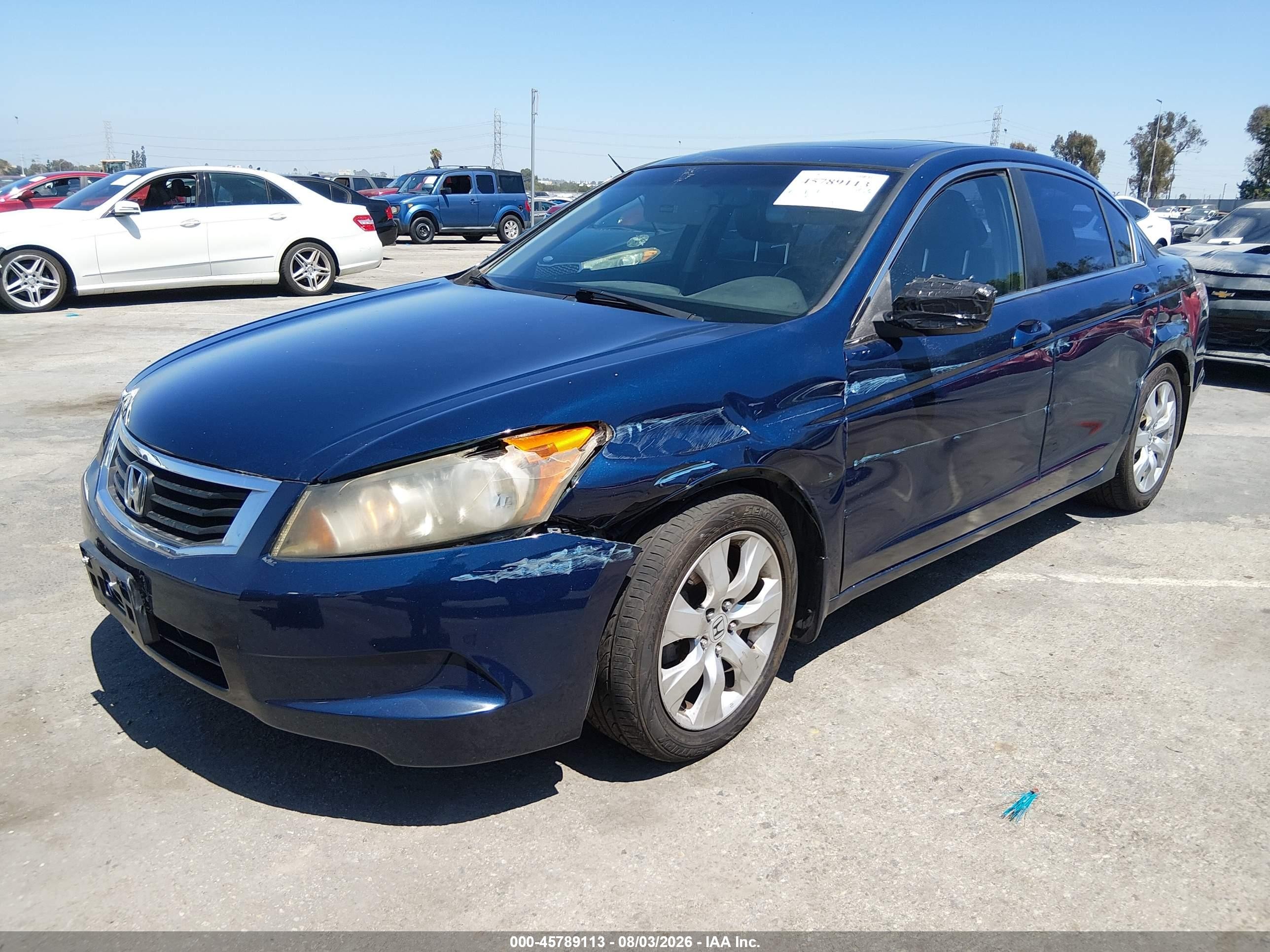 2008 Honda Accord 2.4 Ex-l Blue vin: JHMCP26808C040542