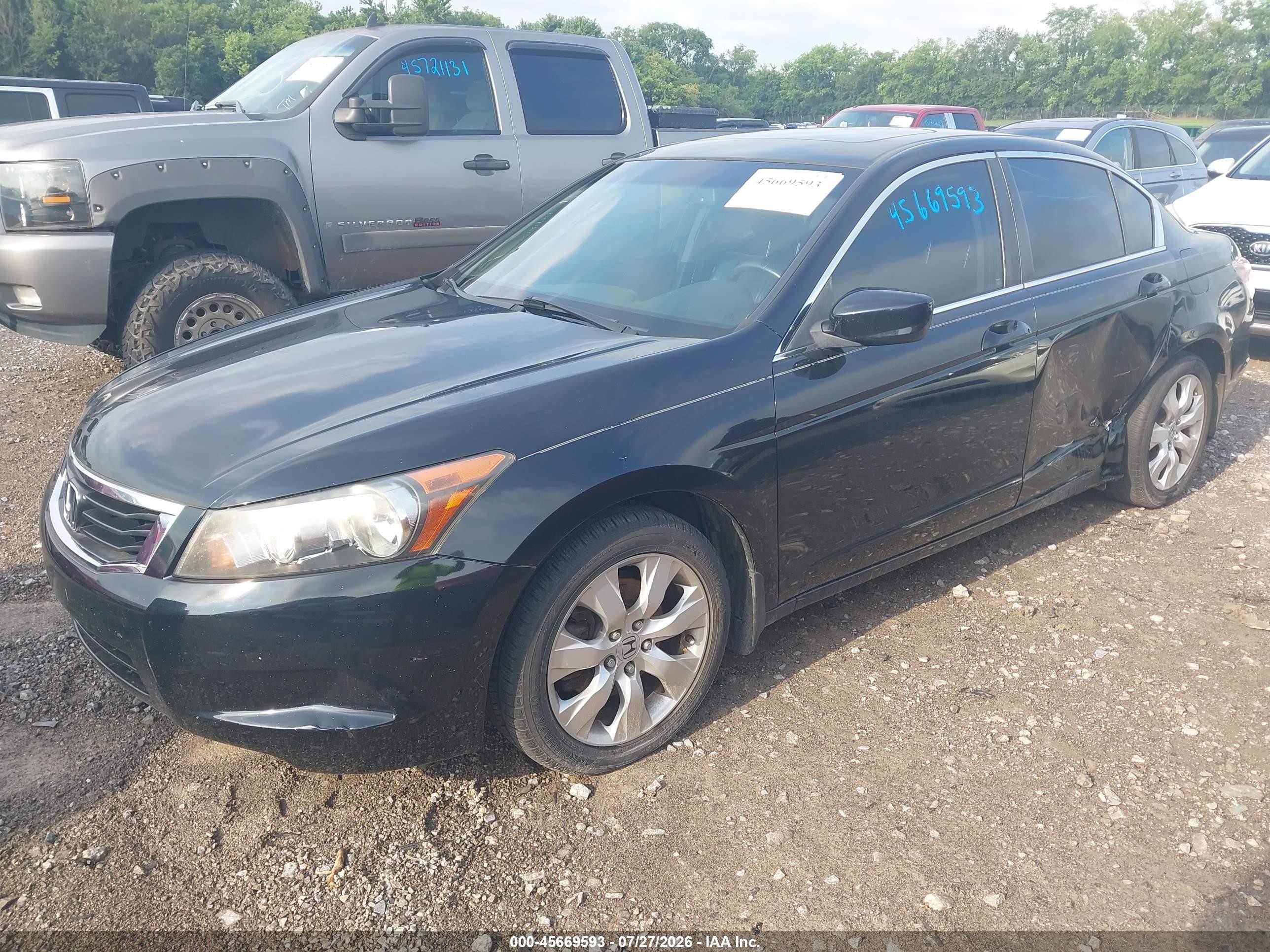 2008 Honda Accord 2.4 Ex-l Black vin: JHMCP26828C003279