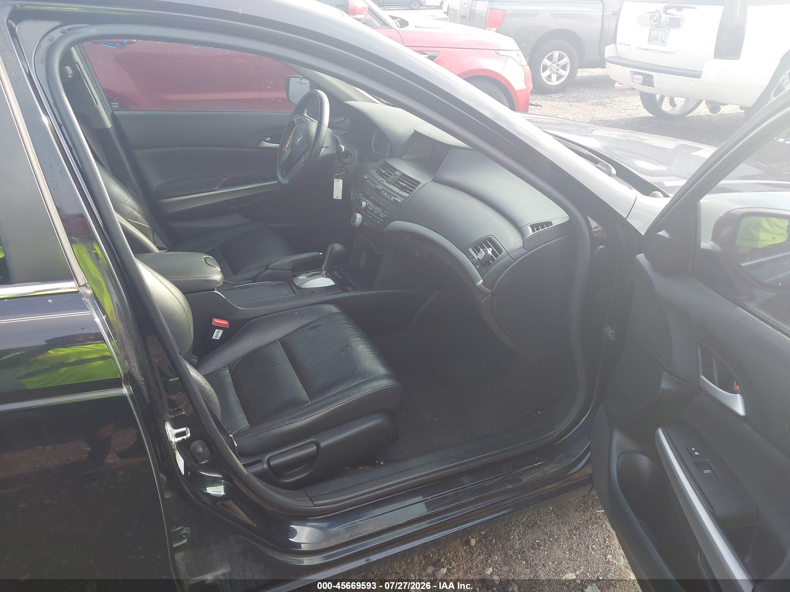 2008 Honda Accord 2.4 Ex-l Black vin: JHMCP26828C003279