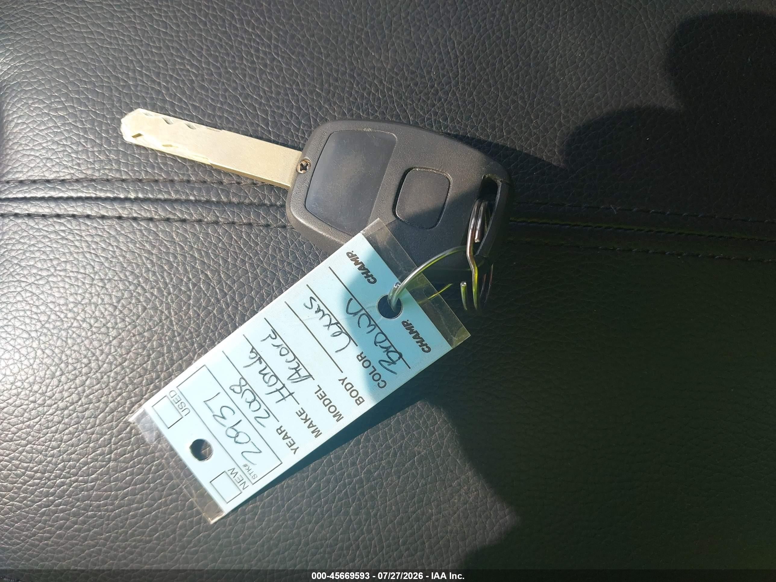 2008 Honda Accord 2.4 Ex-l Black vin: JHMCP26828C003279