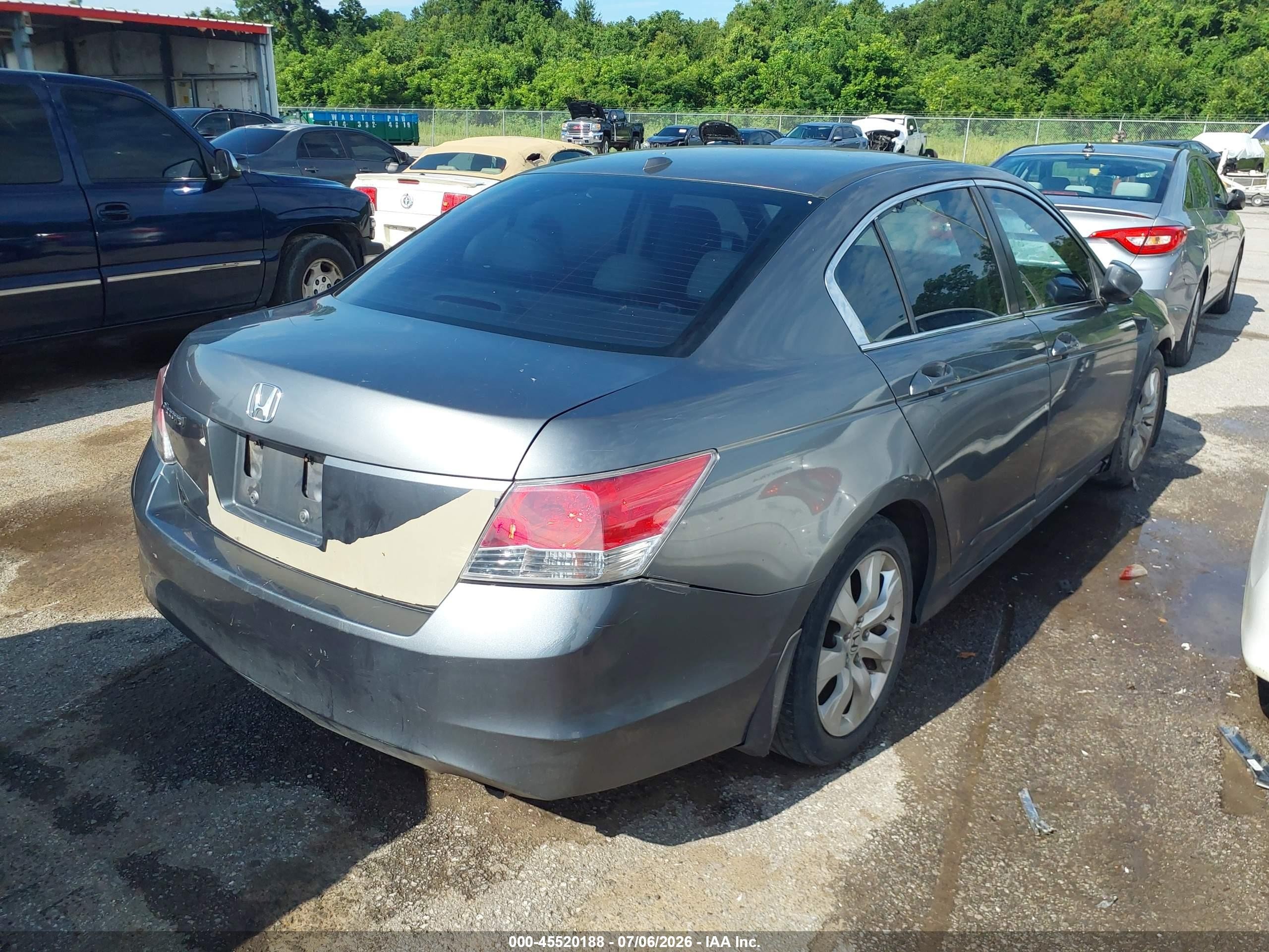 2008 Honda Accord 2.4 Ex-l Gray vin: JHMCP26838C061272