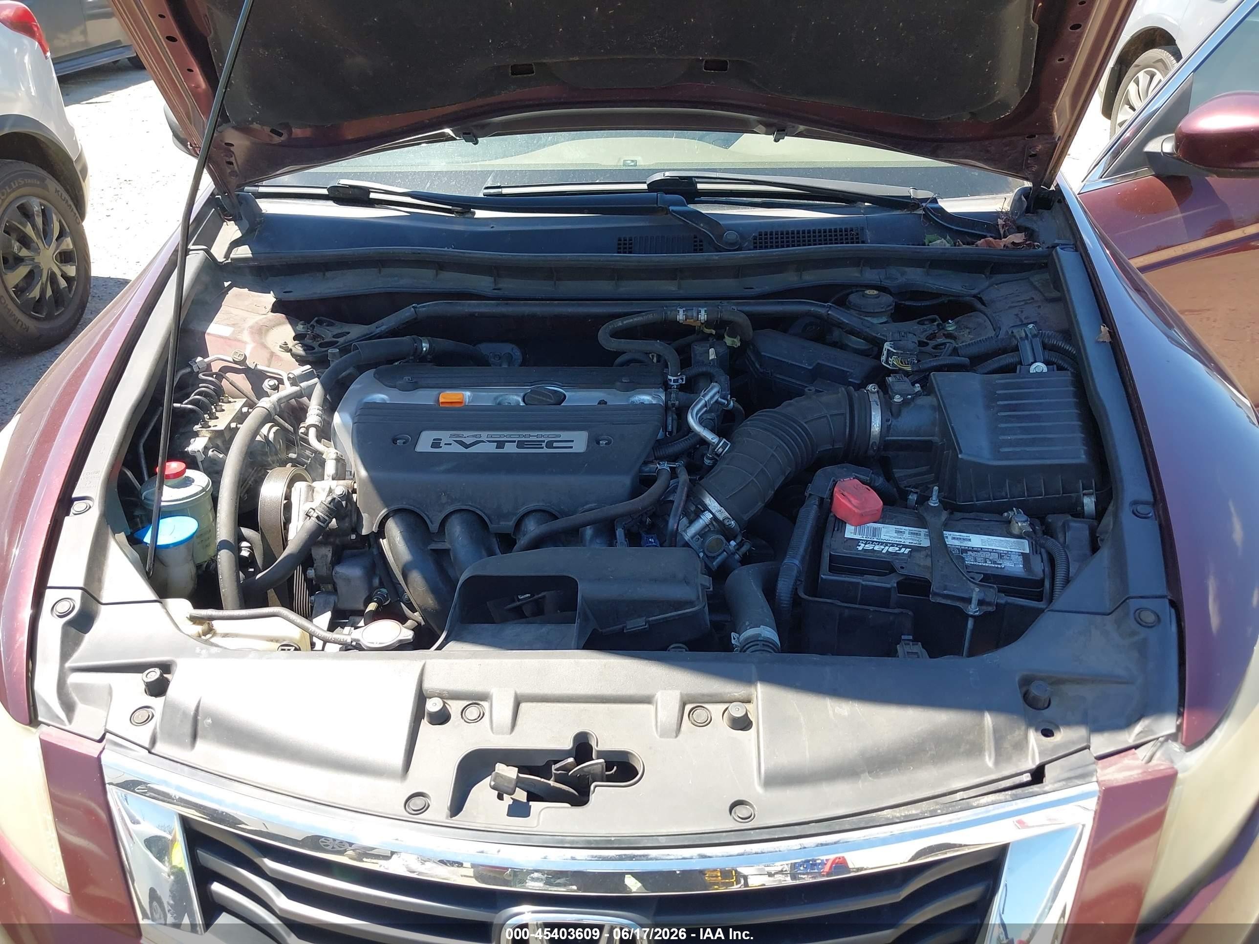 2008 Honda Accord 2.4 Ex-l Burgundy vin: JHMCP26848C037420