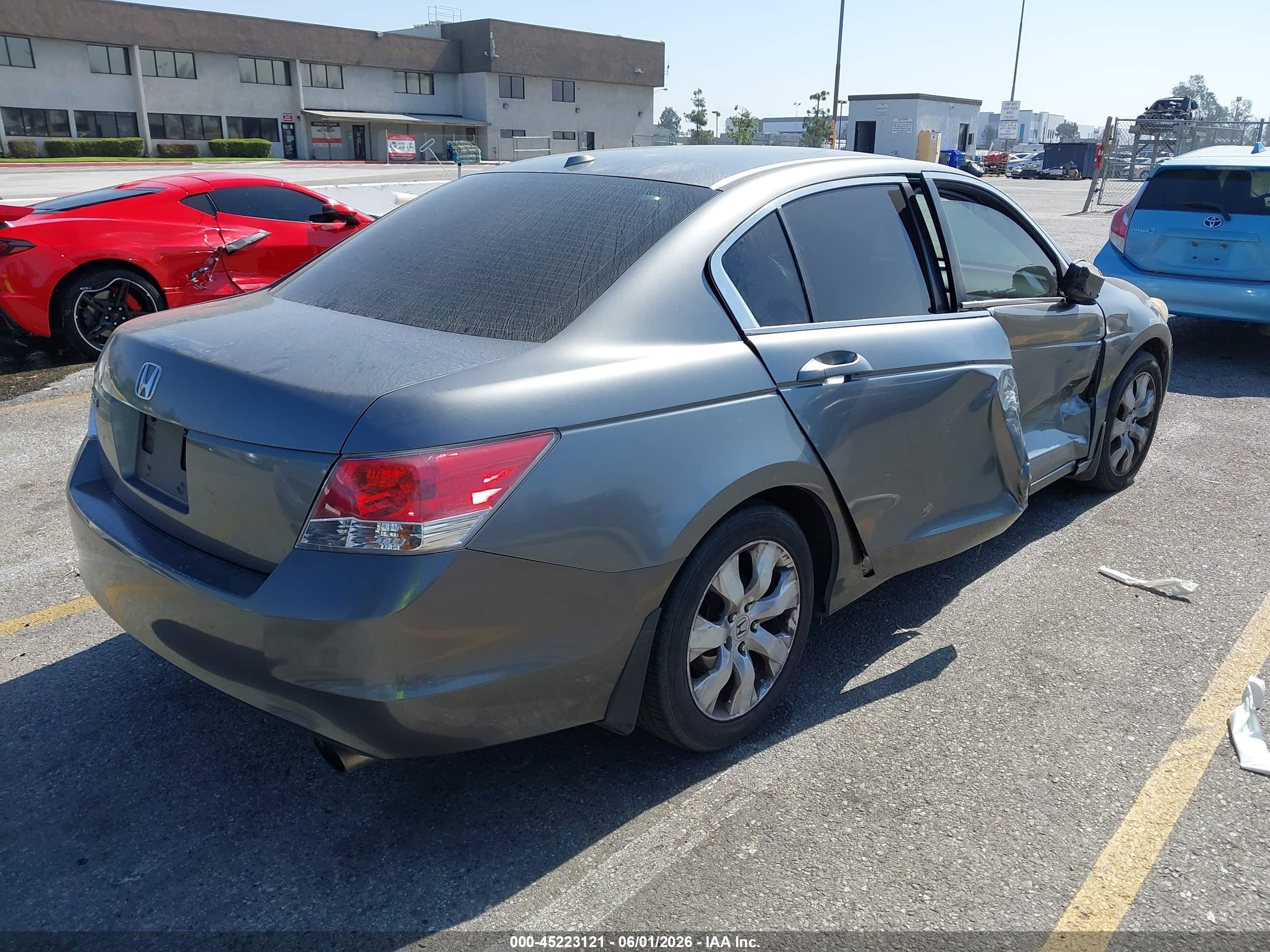 2008 Honda Accord 2.4 Ex-l Gray vin: JHMCP26848C040804
