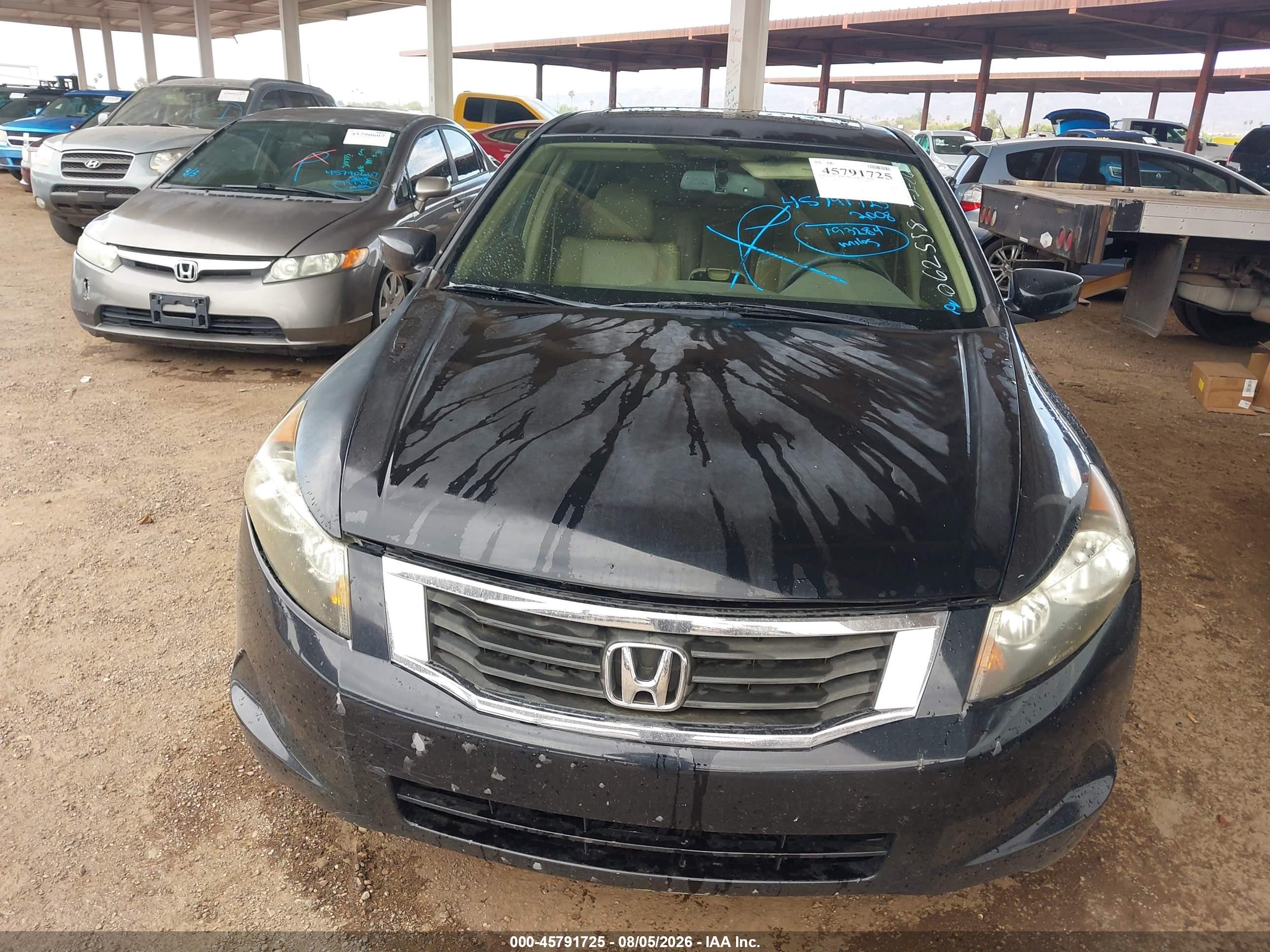2008 Honda Accord 2.4 Ex-l Black vin: JHMCP26848C062558