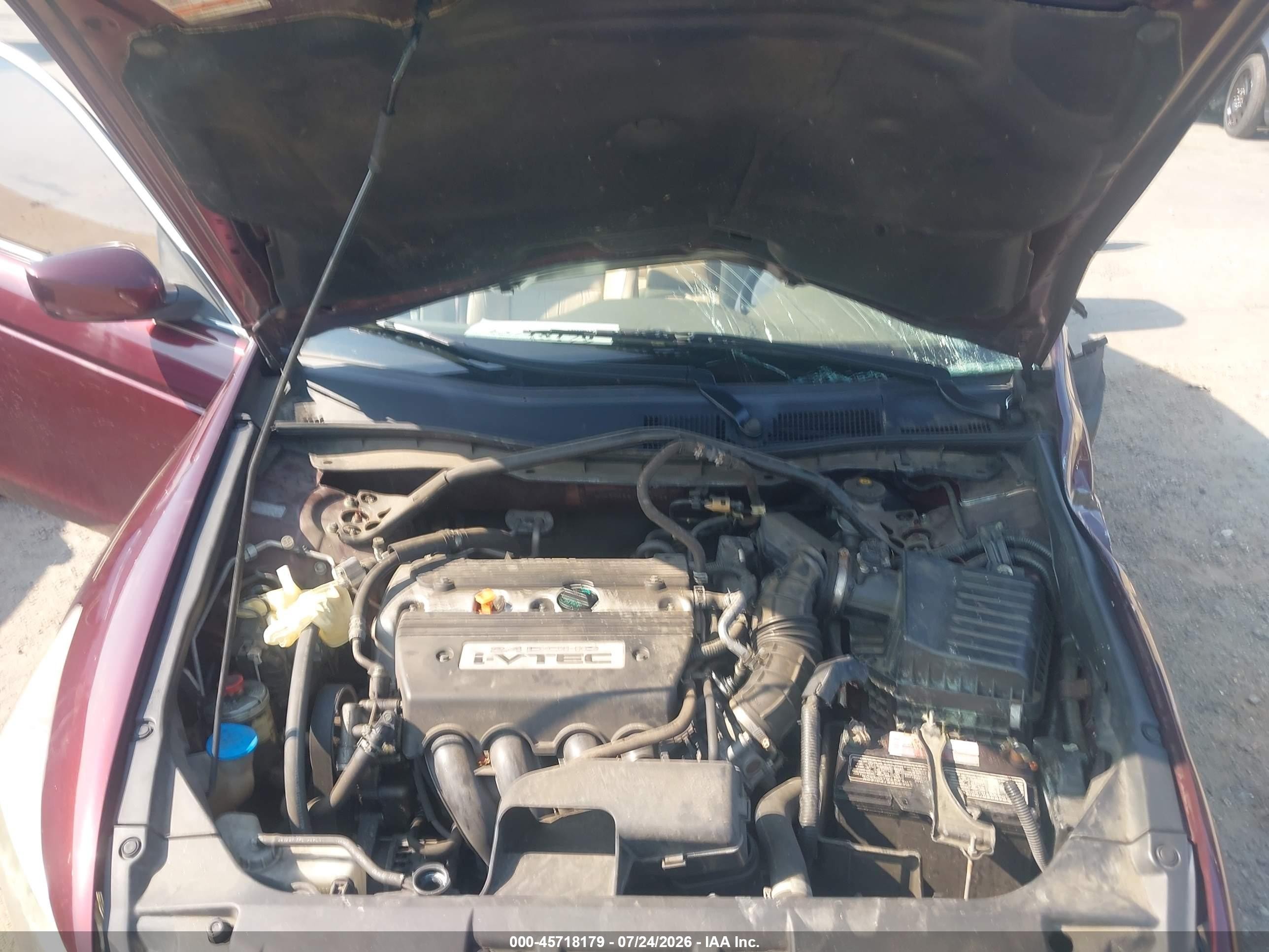 2008 Honda Accord 2.4 Ex-l Maroon vin: JHMCP26878C047231