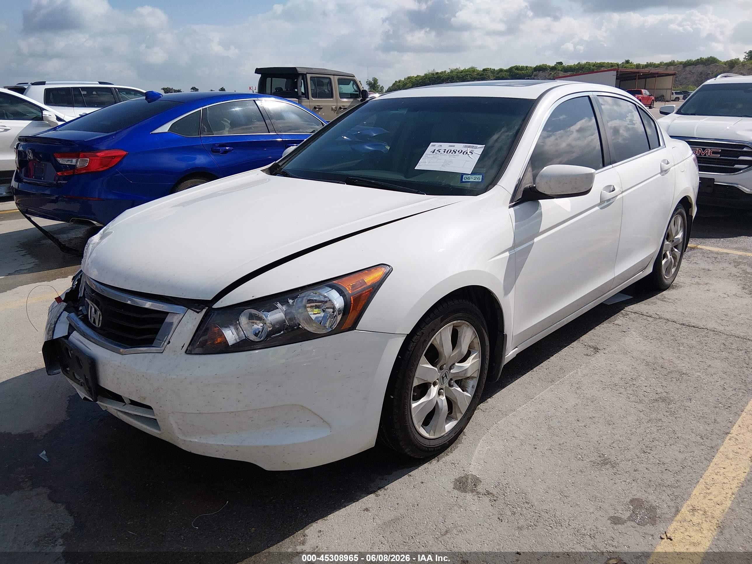 2008 Honda Accord 2.4 Ex-l White vin: JHMCP26878C068970