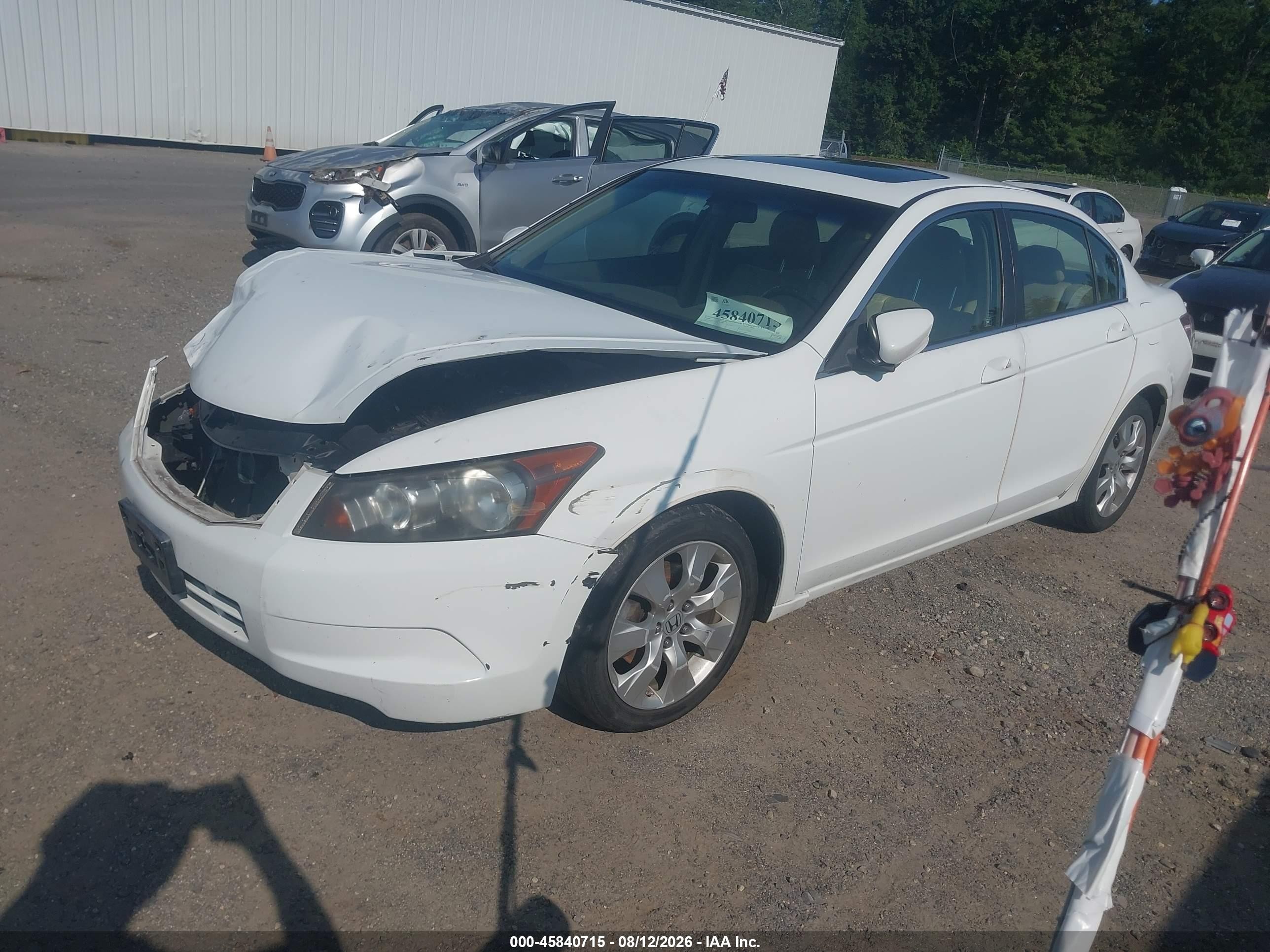 2008 Honda Accord 2.4 Ex-l White vin: JHMCP26888C009975