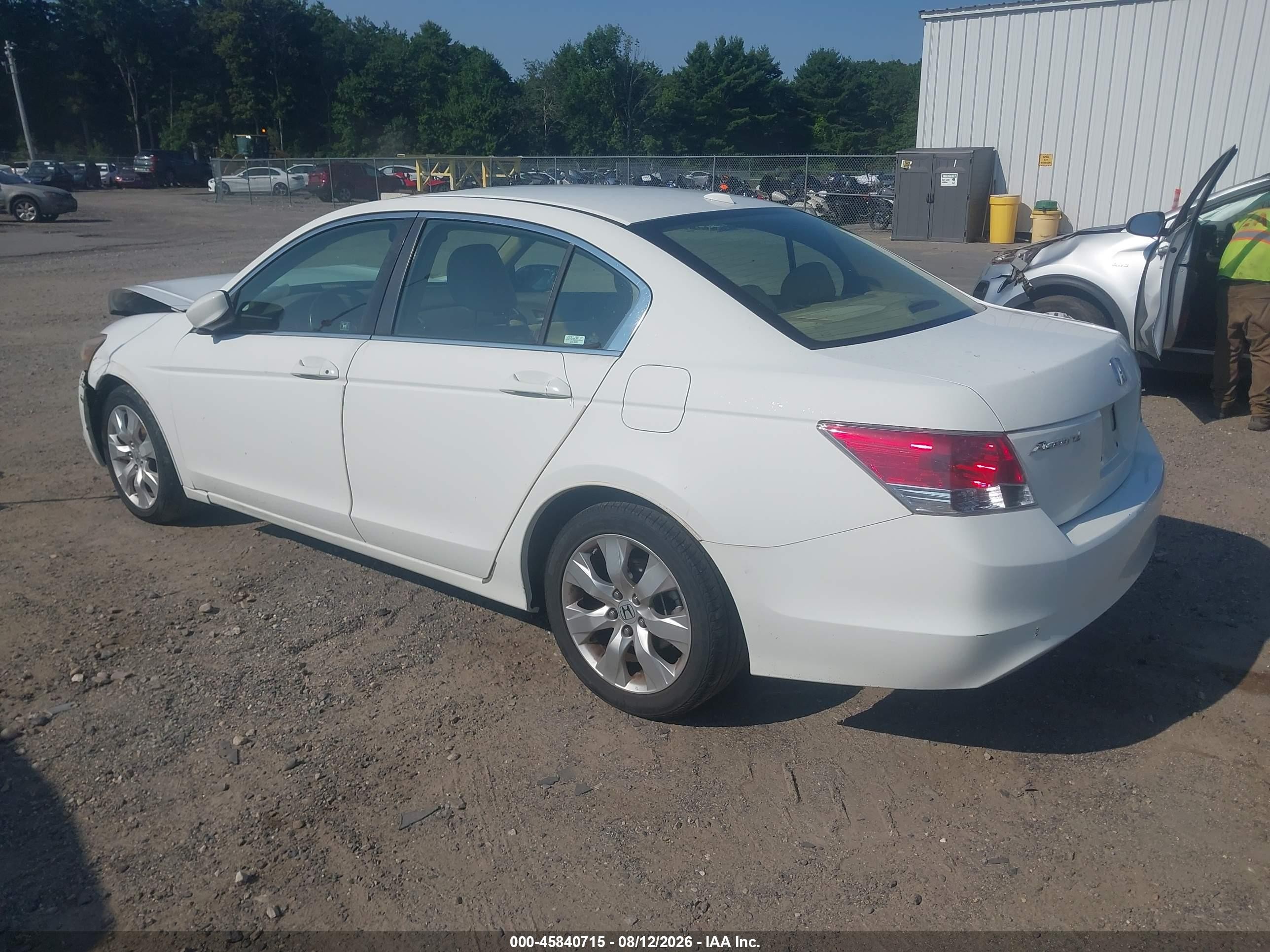 2008 Honda Accord 2.4 Ex-l White vin: JHMCP26888C009975