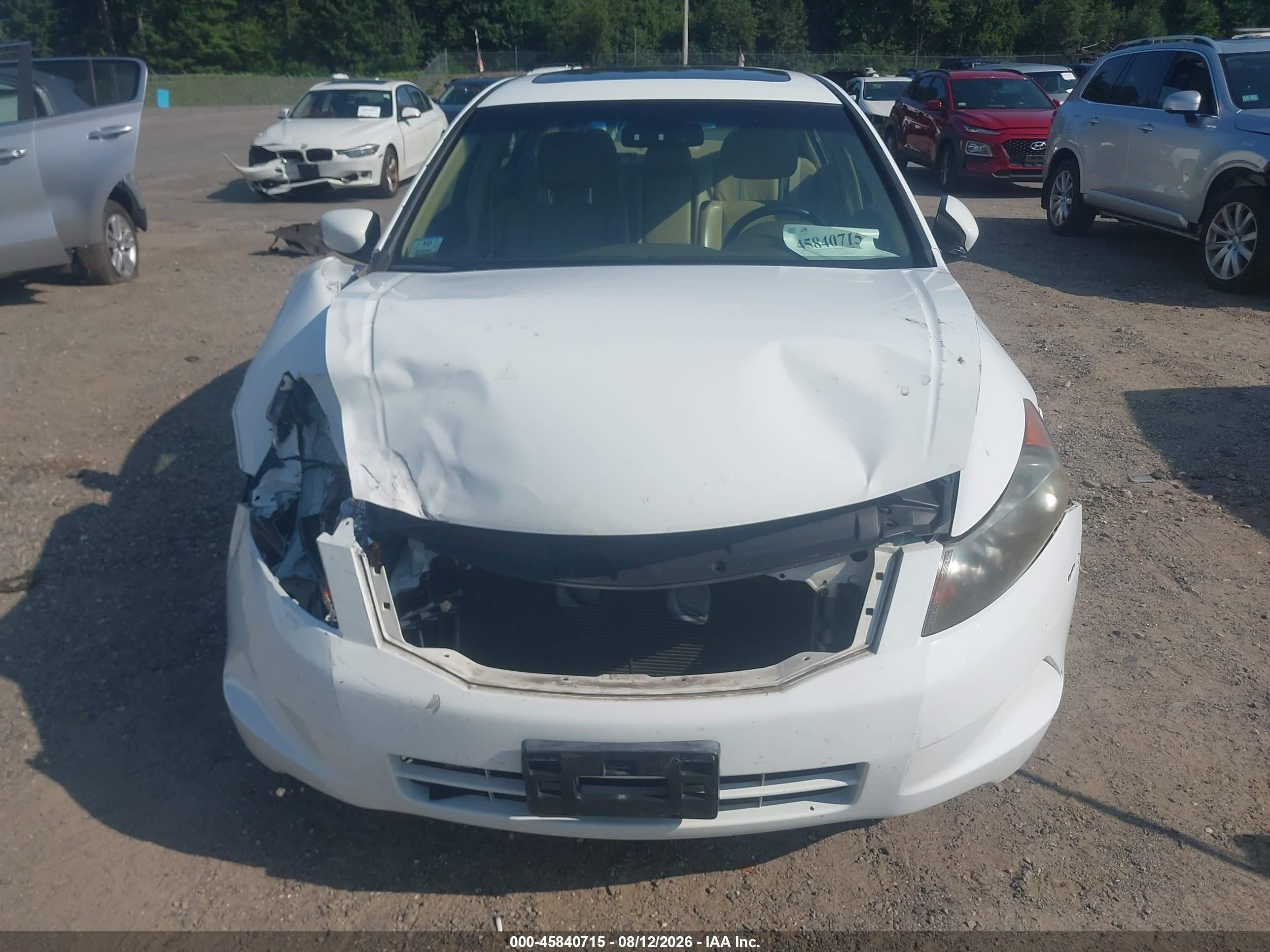 2008 Honda Accord 2.4 Ex-l White vin: JHMCP26888C009975