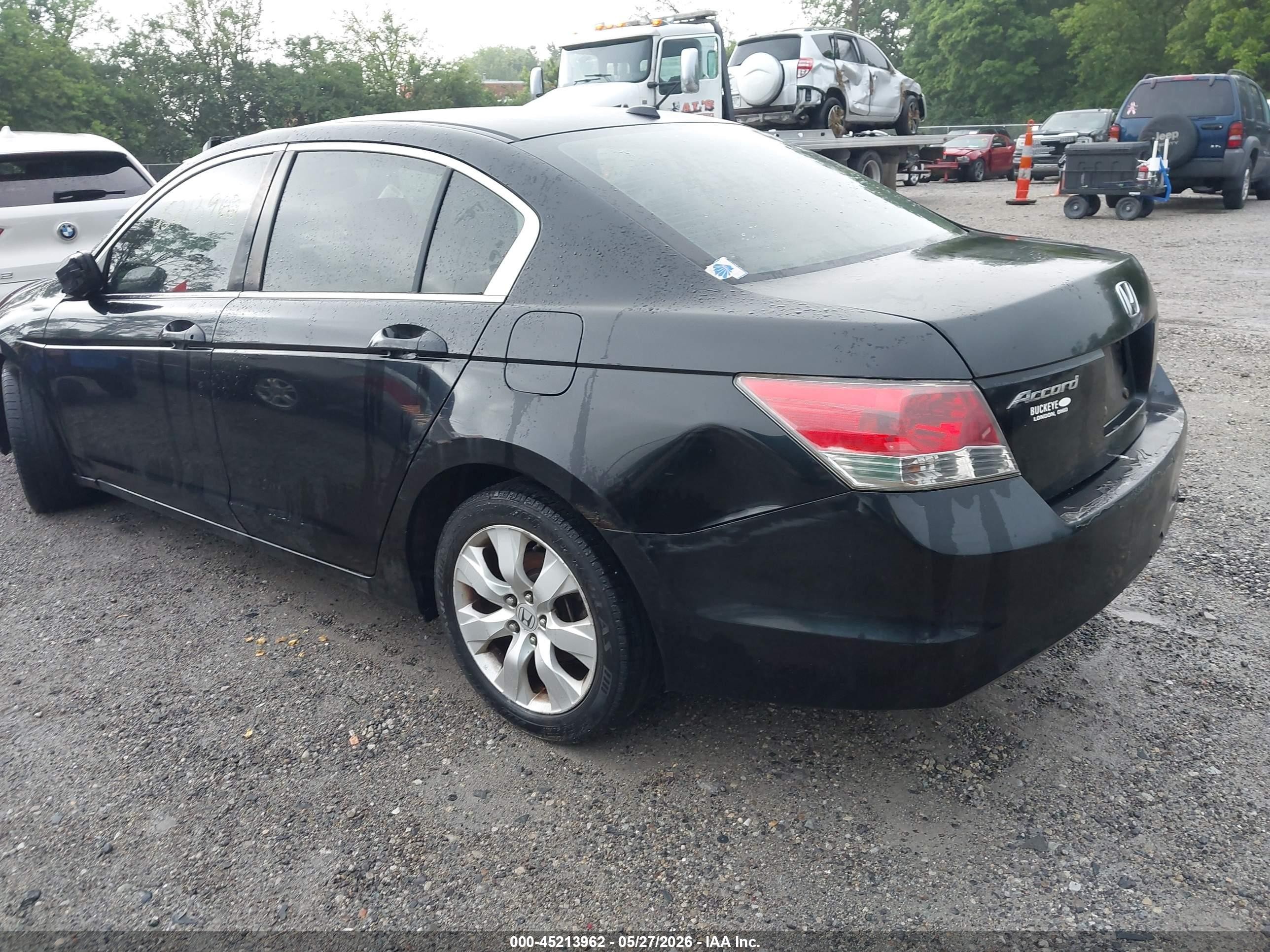 2008 Honda Accord 2.4 Ex-l Black vin: JHMCP26888C024198