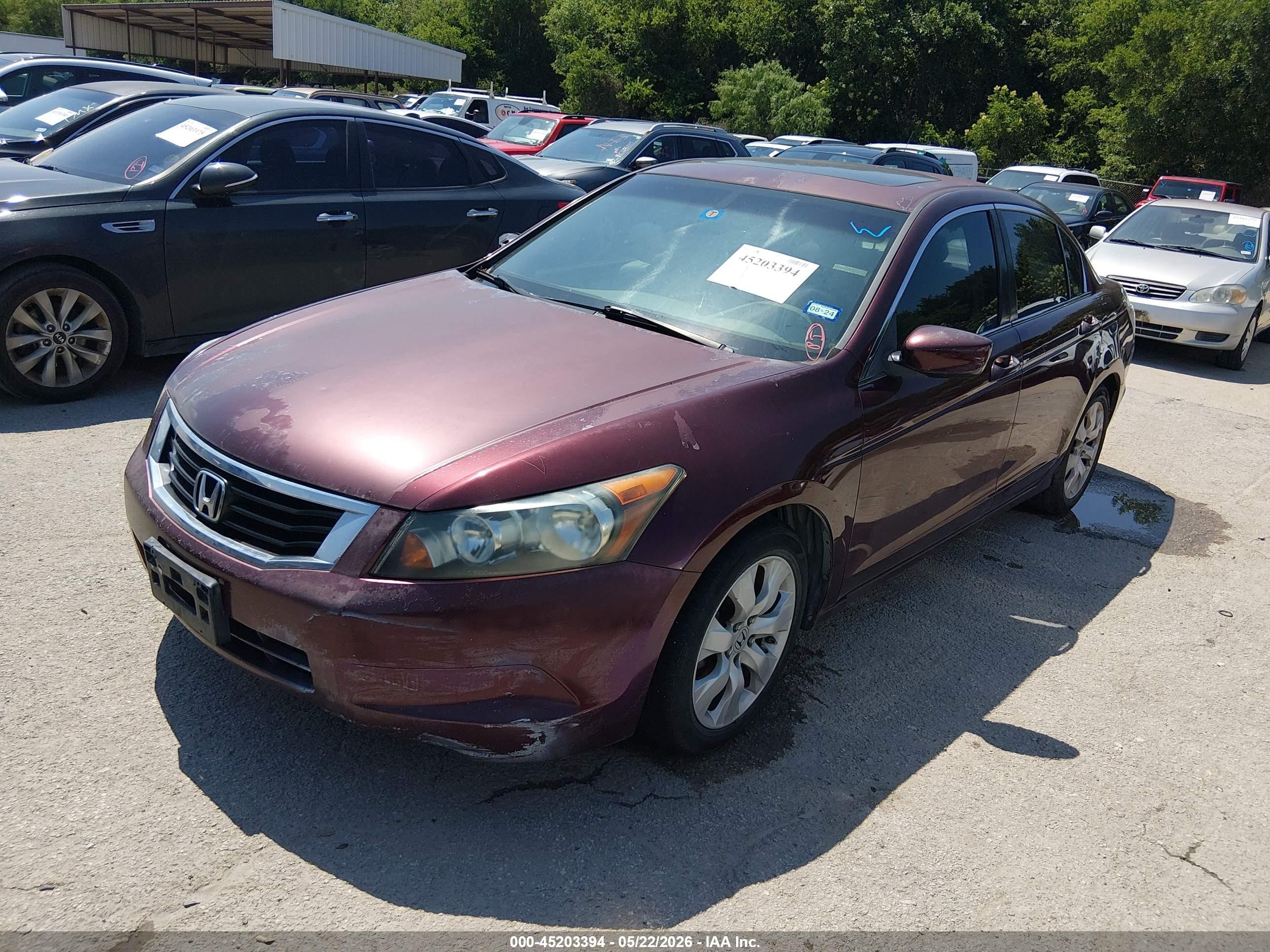 2008 Honda Accord 2.4 Ex-l Maroon vin: JHMCP26888C079637