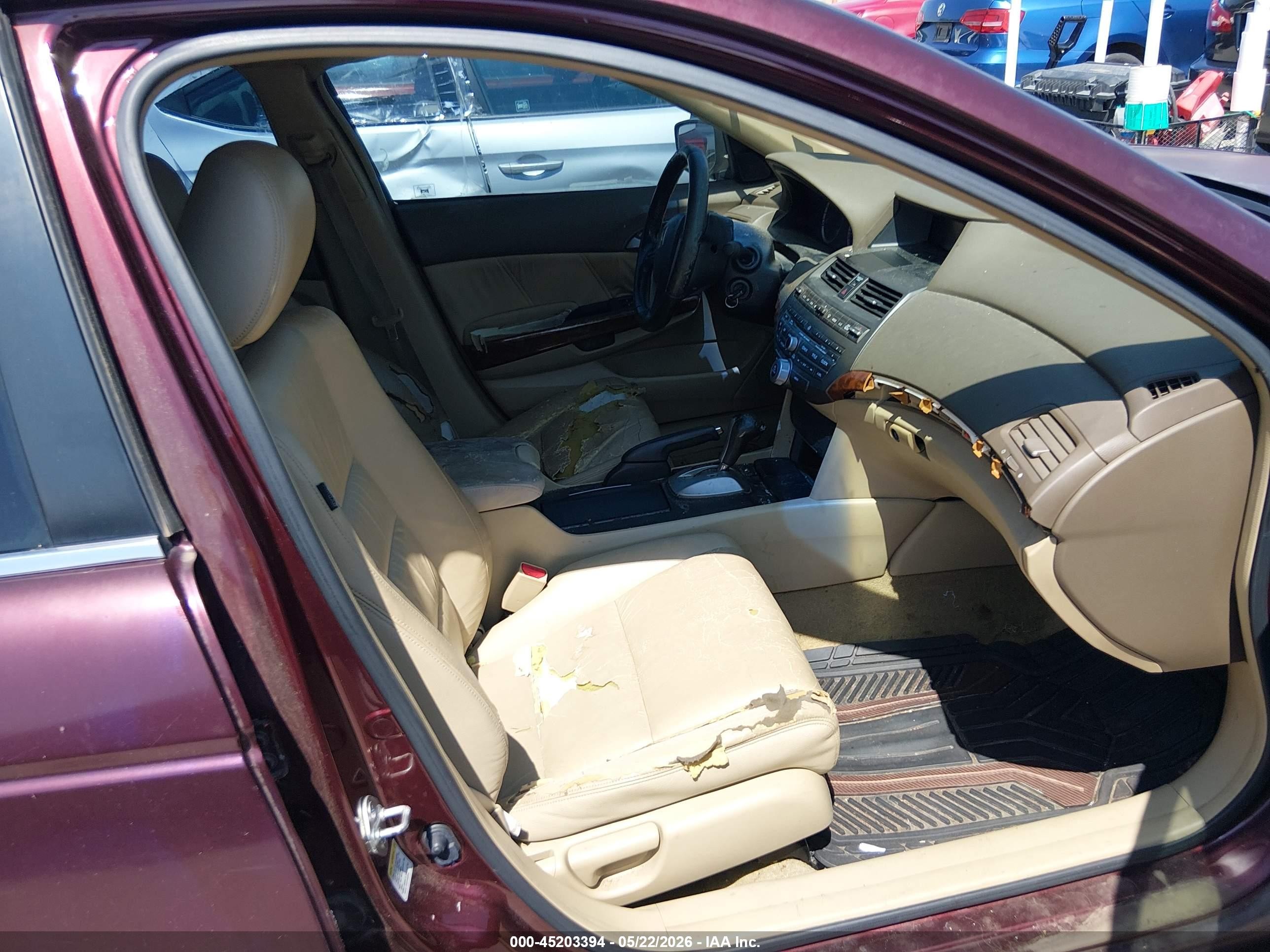 2008 Honda Accord 2.4 Ex-l Maroon vin: JHMCP26888C079637