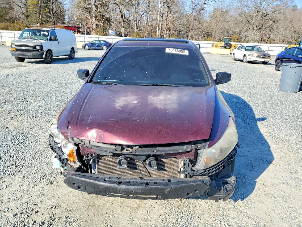 2008 Honda Accord Exl Burgundy vin: JHMCP26898C002114