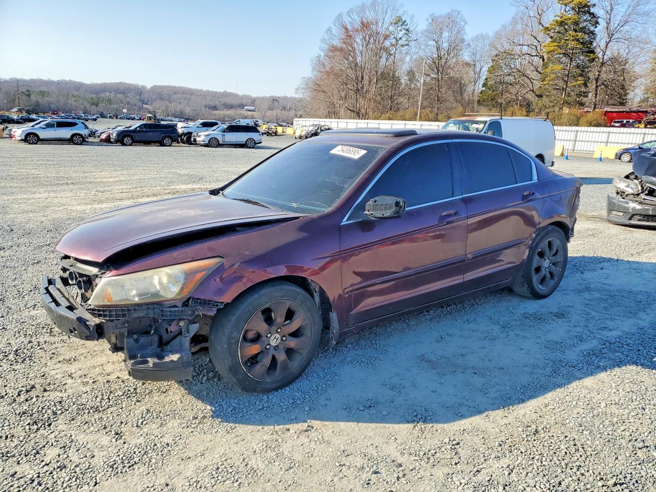2008 Honda Accord Exl Burgundy vin: JHMCP26898C002114