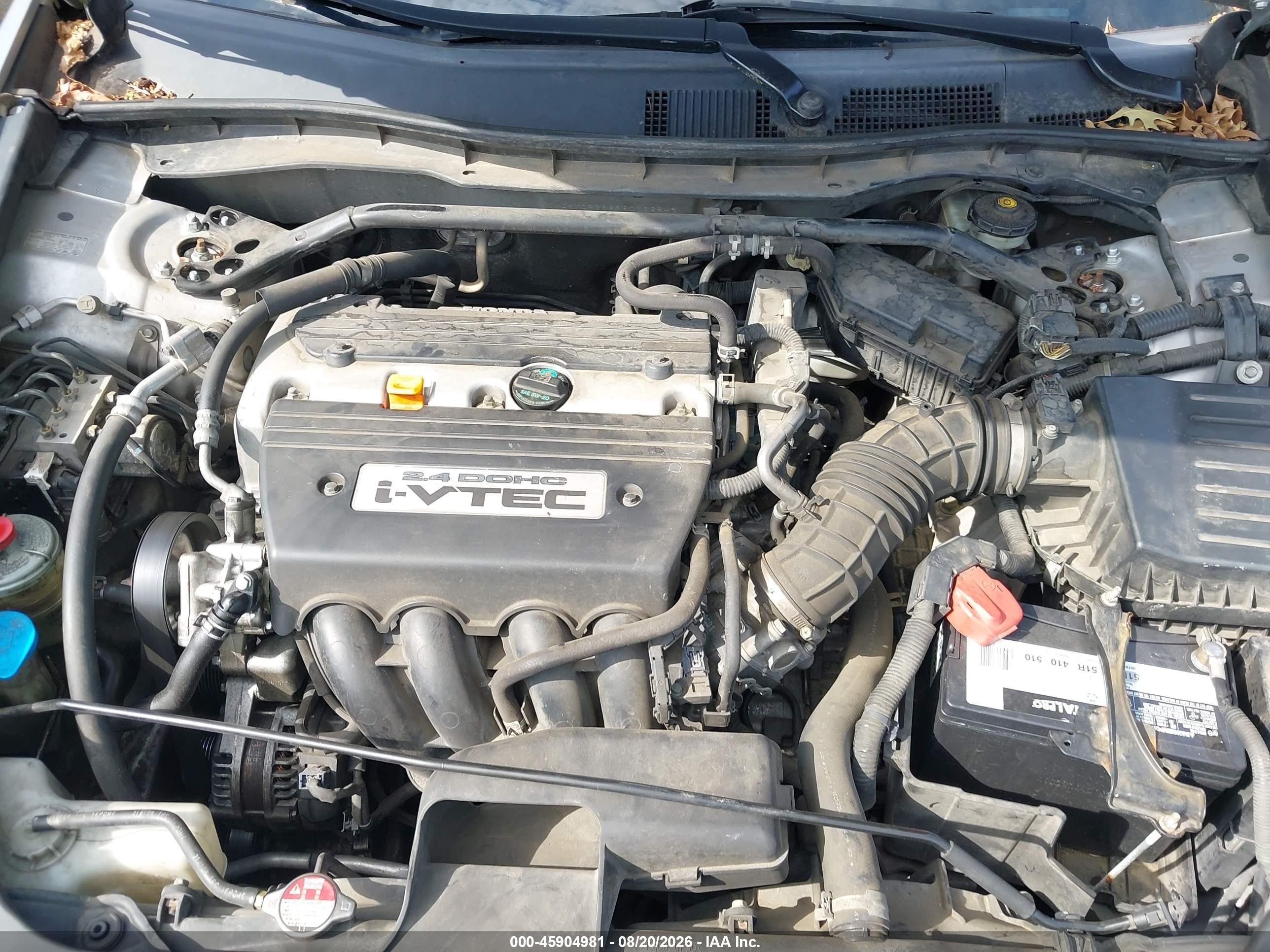 2008 Honda Accord 2.4 Ex-l Silver vin: JHMCP26898C063849