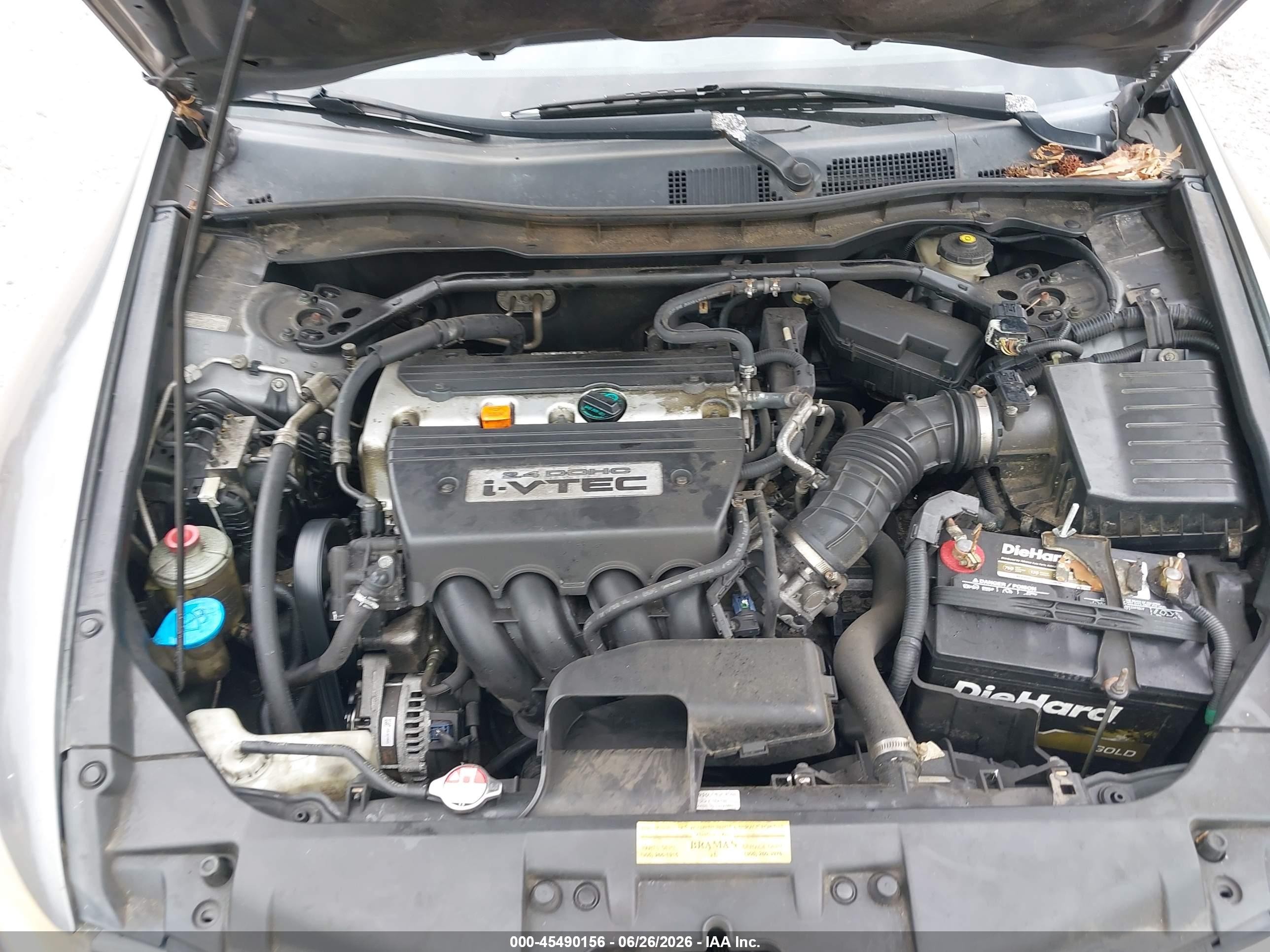 2008 Honda Accord 2.4 Ex-l Gray vin: JHMCP268X8C037308